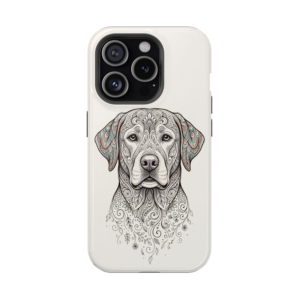Mandala Labrador Phone Case — Tough Magnetic Case with Wireless Charging