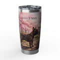 Personalized Frenchie Tumbler – French Bulldog Cherry Blossom Travel Mug, Custom Name Gift