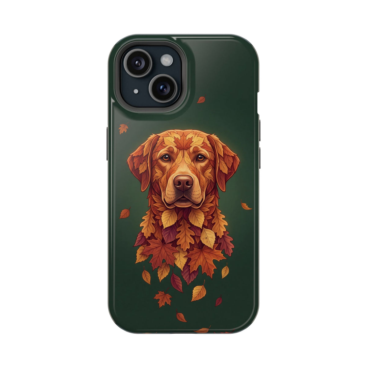 Autumn Leaves Labrador Phone Case — Tough Magnetic Case with Wireless Charging