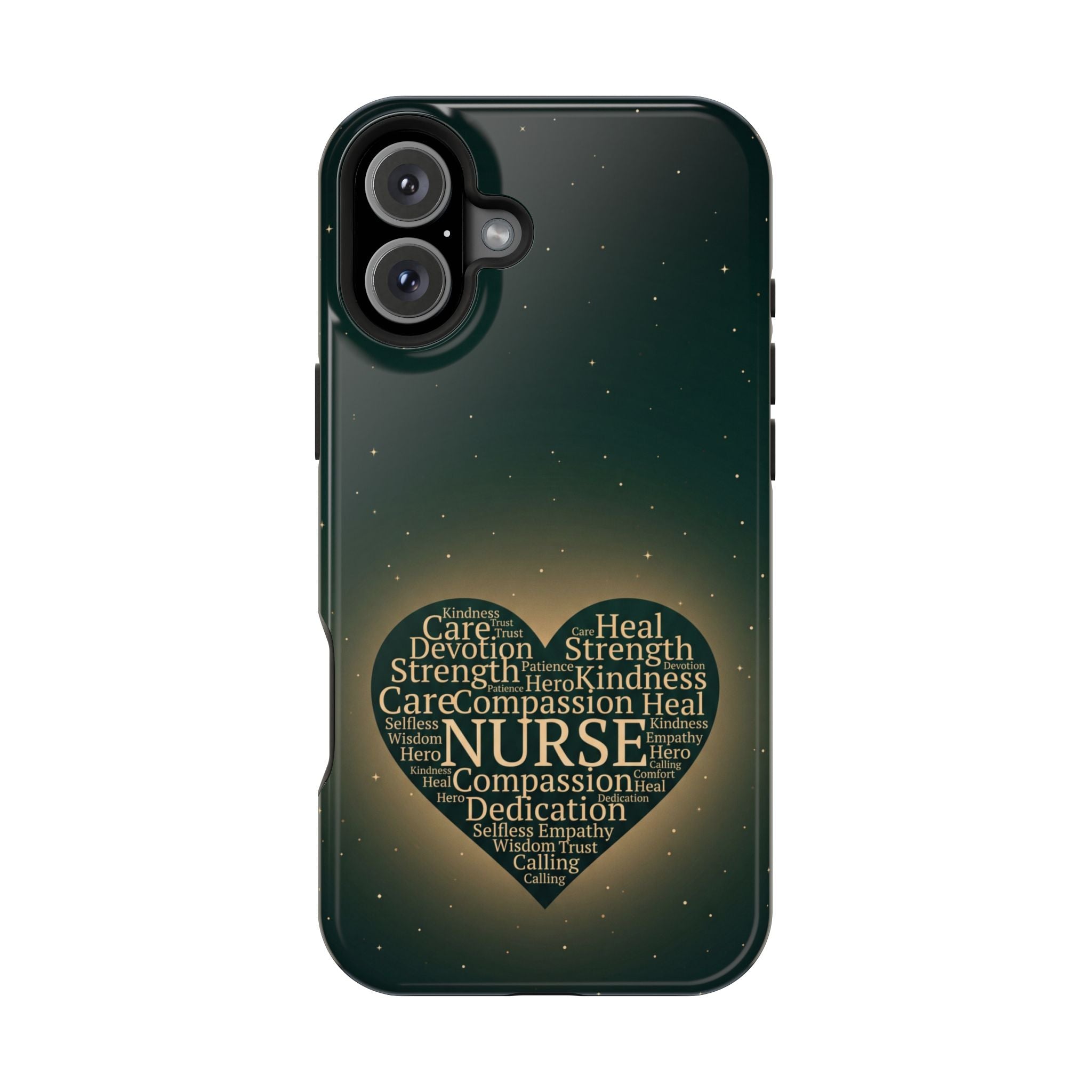 Nurse Heart Word and Art Phone Case — Impact-Resistant Wireless Charging Cover