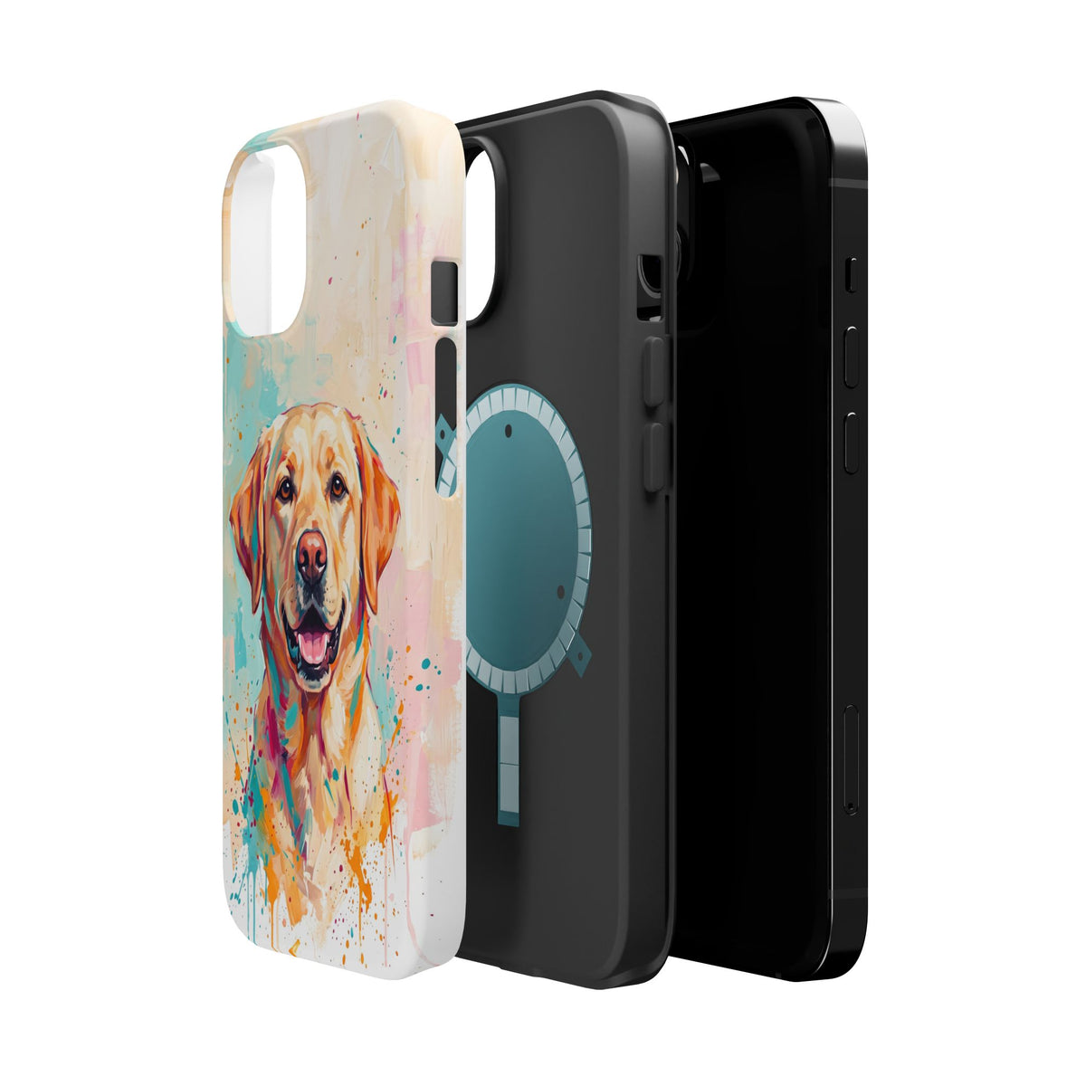 Yellow Labrador Colour Splash Phone Case — Tough Magnetic Case with Wireless Charging