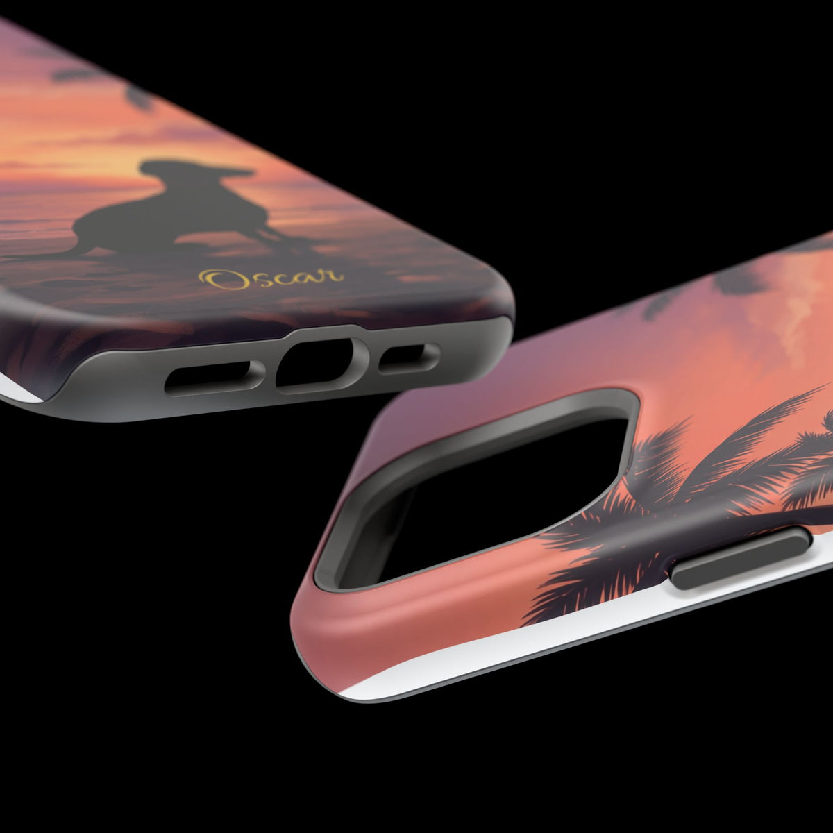 Personalized Dachshund Tropical Beach Sunset Phone Case — Wireless Charging Cover