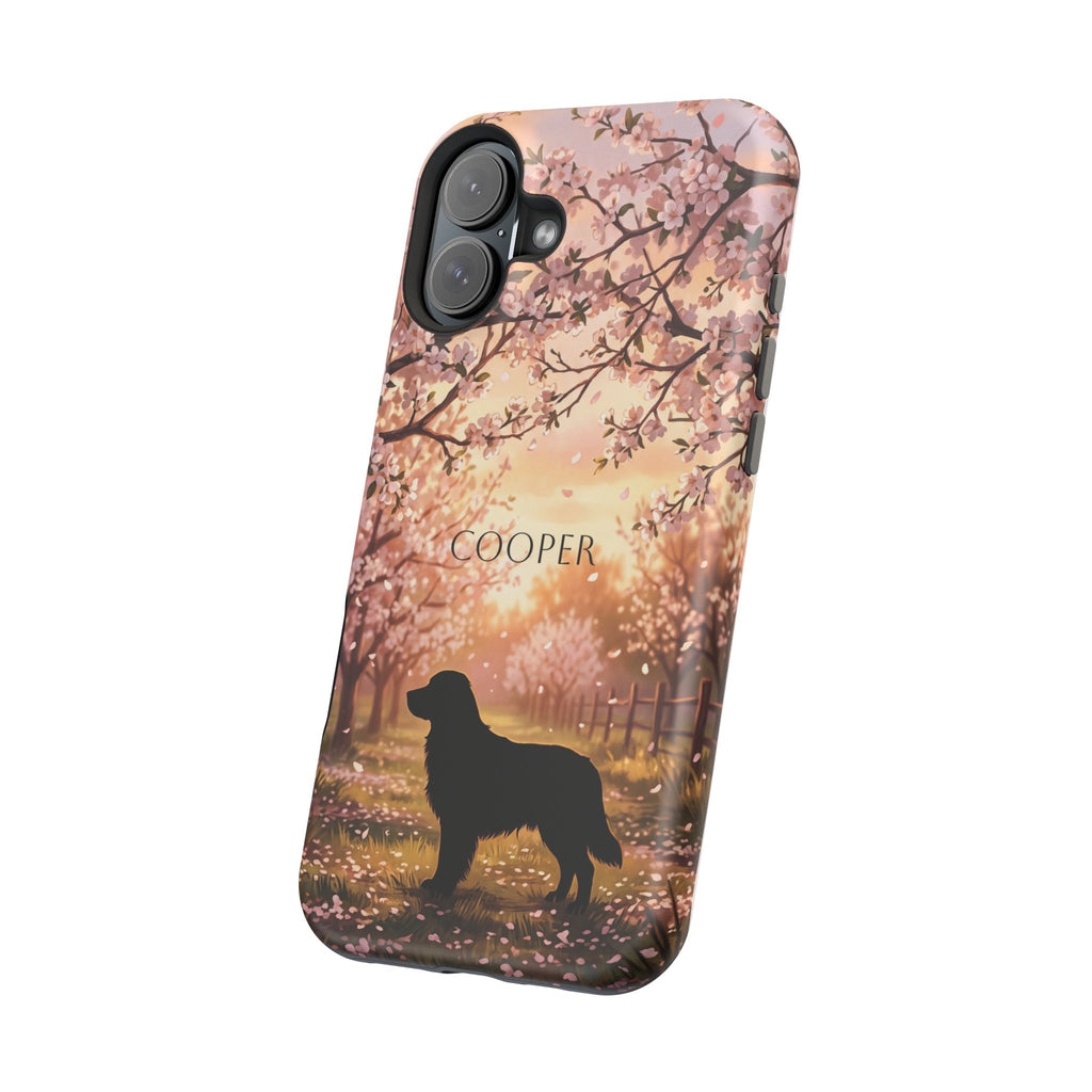 Personalized Golden Retriever Autumn Forest Phone Case — Wireless Charging Cover