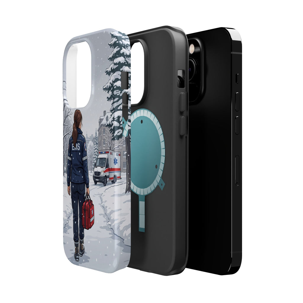 Paramedic/EMT Winter Phone Case — Magnetic Wireless Charging Cover