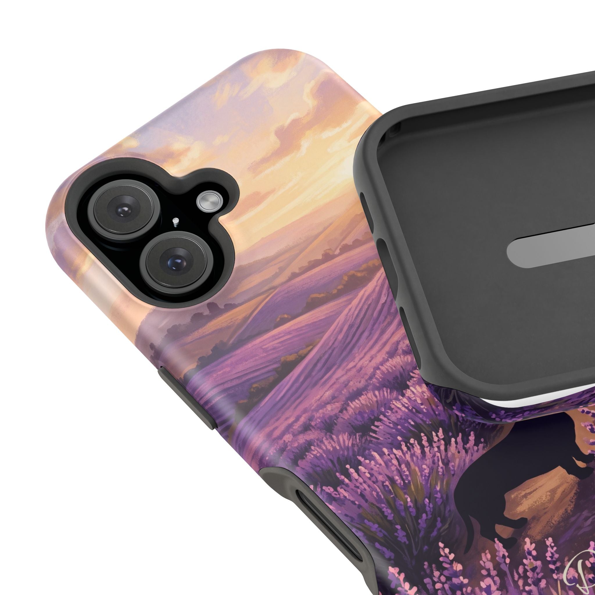 Personalized Dachshund Lavender Field Phone Case — Wireless Charging Cover
