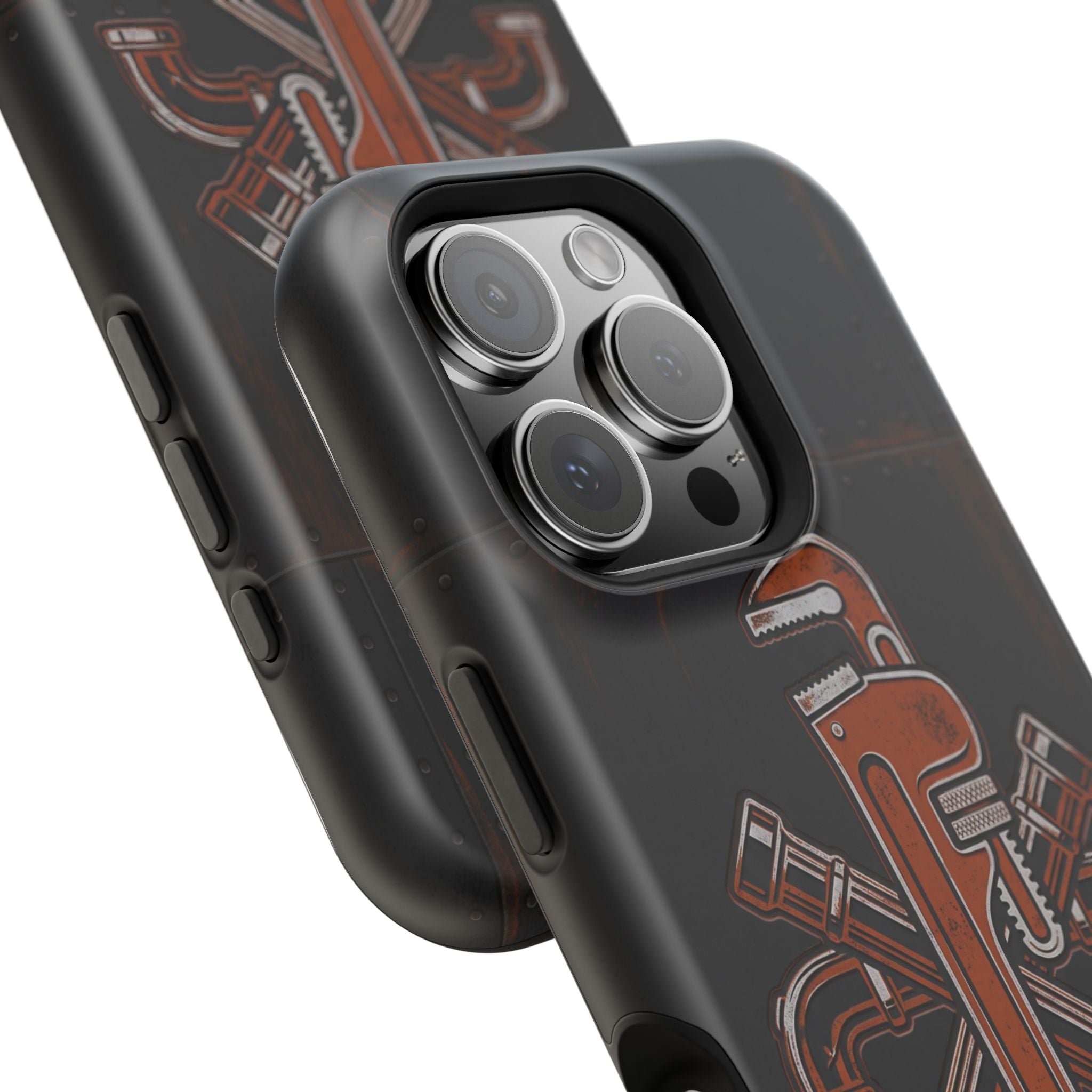 Tough By Trade Phone Case — Crossed Wrenches Wireless Charging Cover