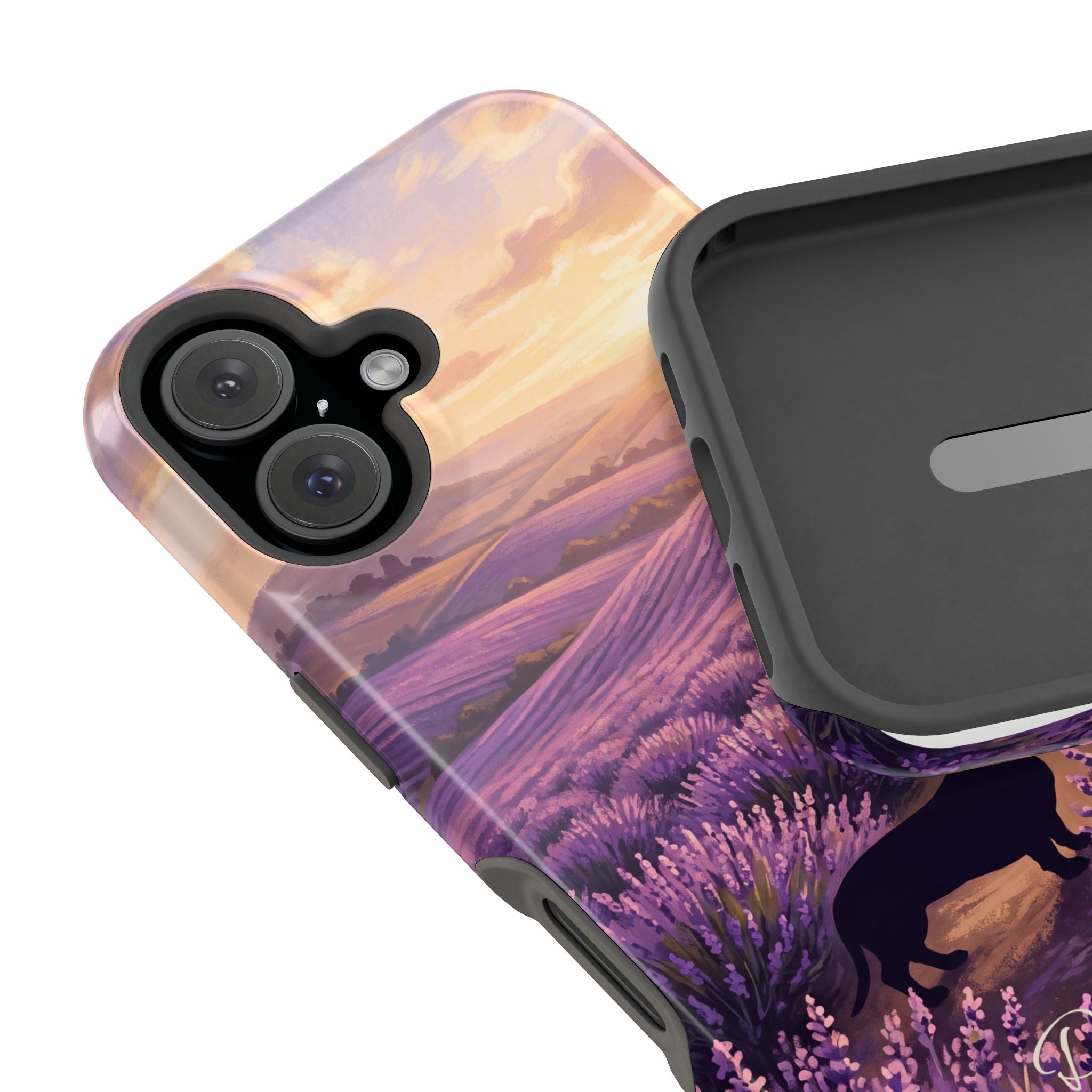 Personalized Dachshund Lavender Field Phone Case — Wireless Charging Cover