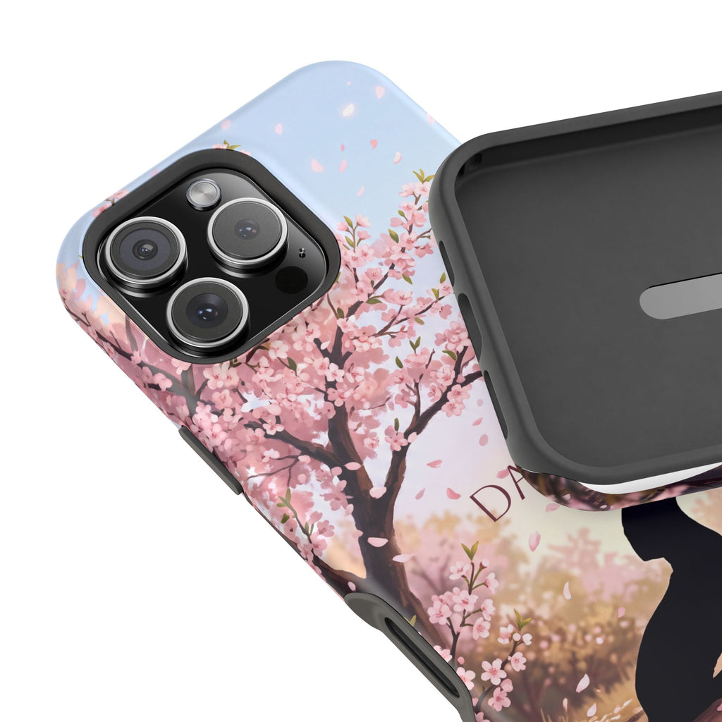 Personalized Dachshund Cherry Blossom Phone Case — Wireless Charging Cover