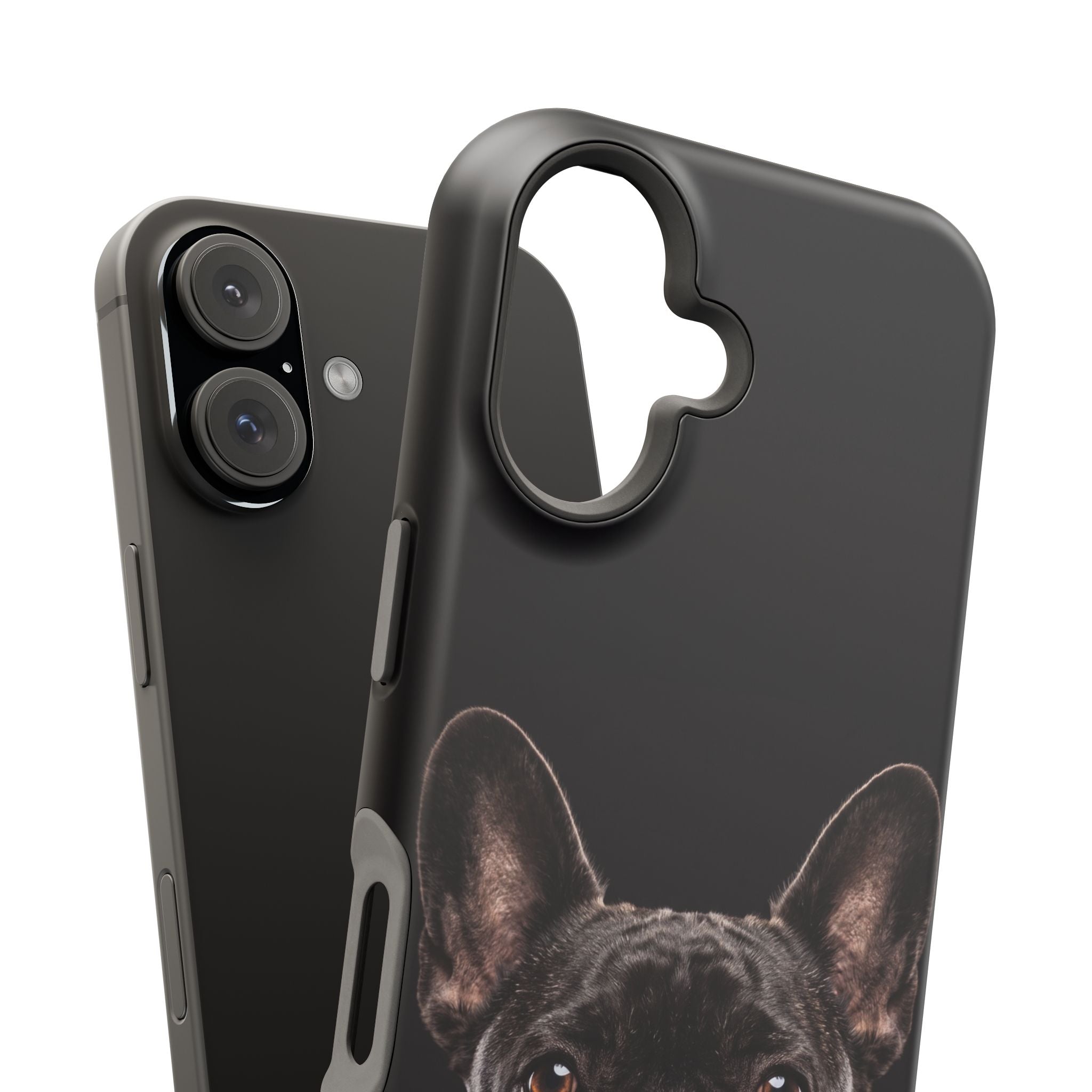 Black French Bulldog Phone Case — Impact-Resistant Wireless Charging Cover