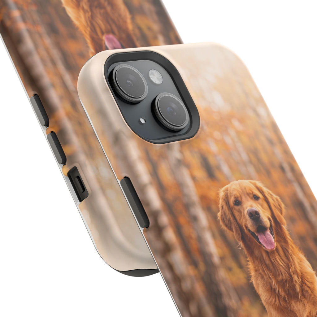 Autumn Golden Retriever Phone Case — Impact-Resistant Wireless Charging Cover