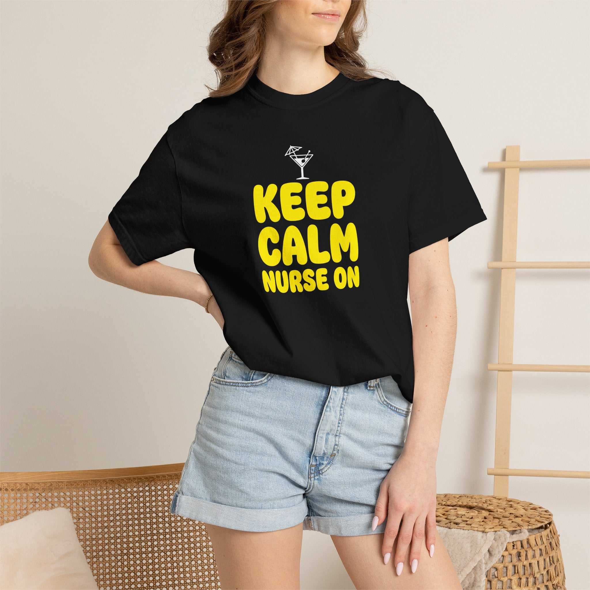 Nurse T-Shirt - "Keep Calm Nurse On" Funny Nursing Quote Unisex Tee, Nurse Appreciation Gift