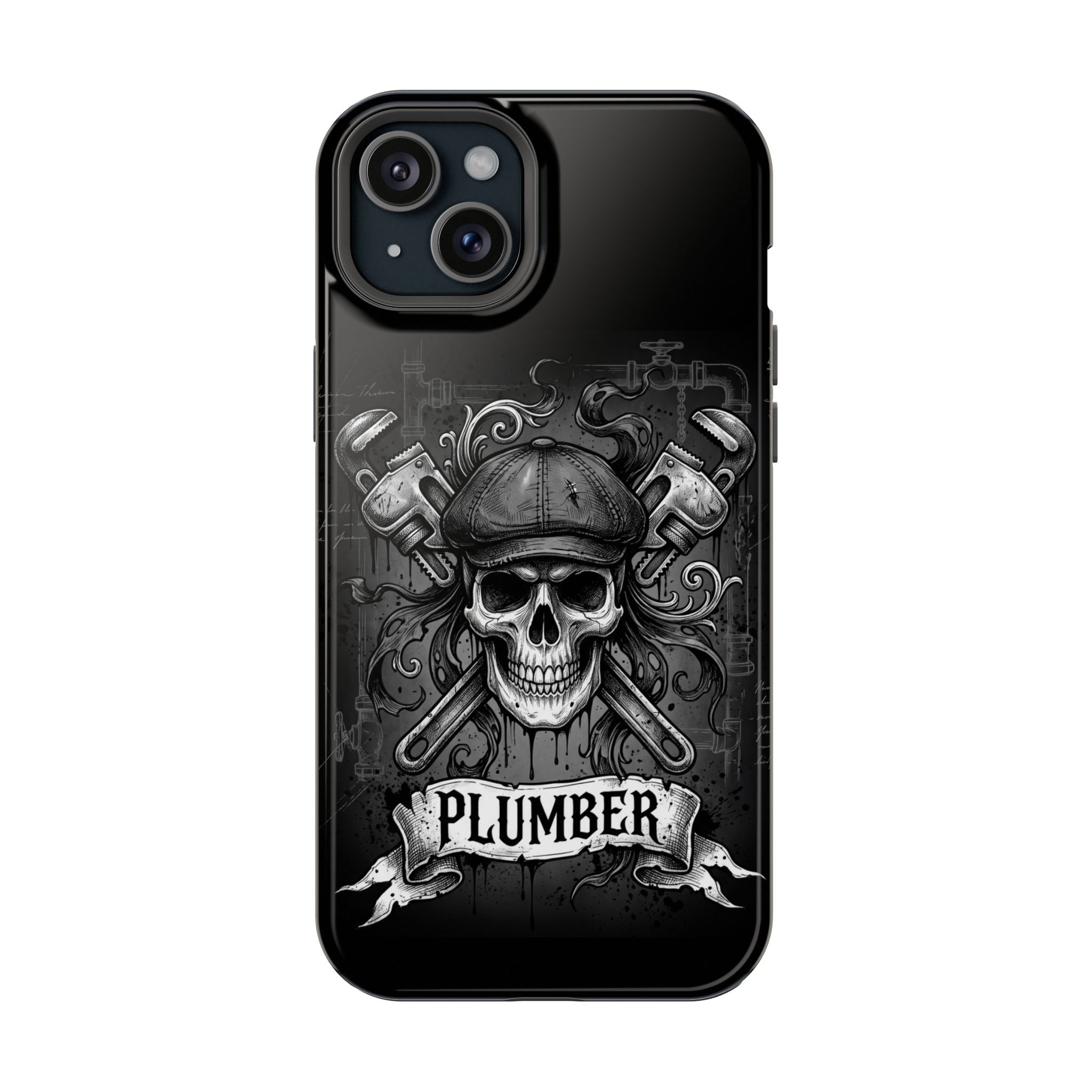 Skull & Wrenches Plumber Phone Case — Wireless Charging Cover