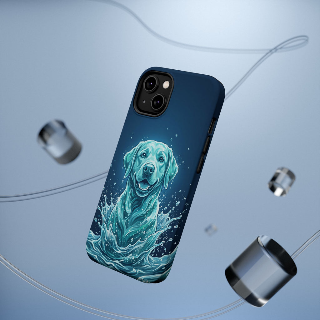 Water Splash Labrador Phone Case — Tough Magnetic Case with Wireless Charging