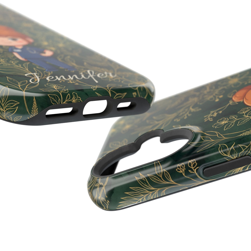 Personalized Nurse Botanical Phone Case — Impact-Resistant Wireless Charging Cover