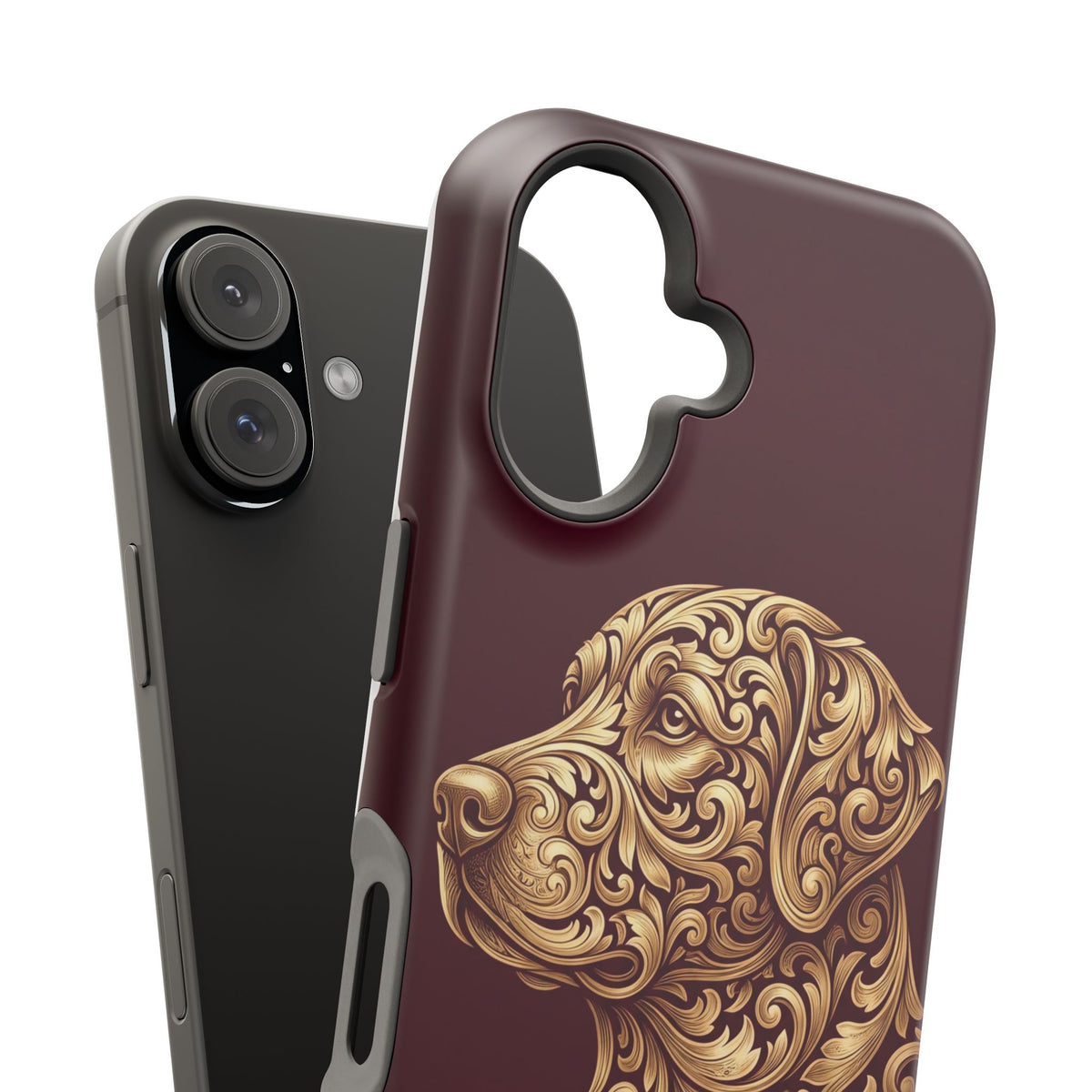 Personalized Gold Filigree Labrador Phone Case — Tough Magnetic Case with Wireless Charging