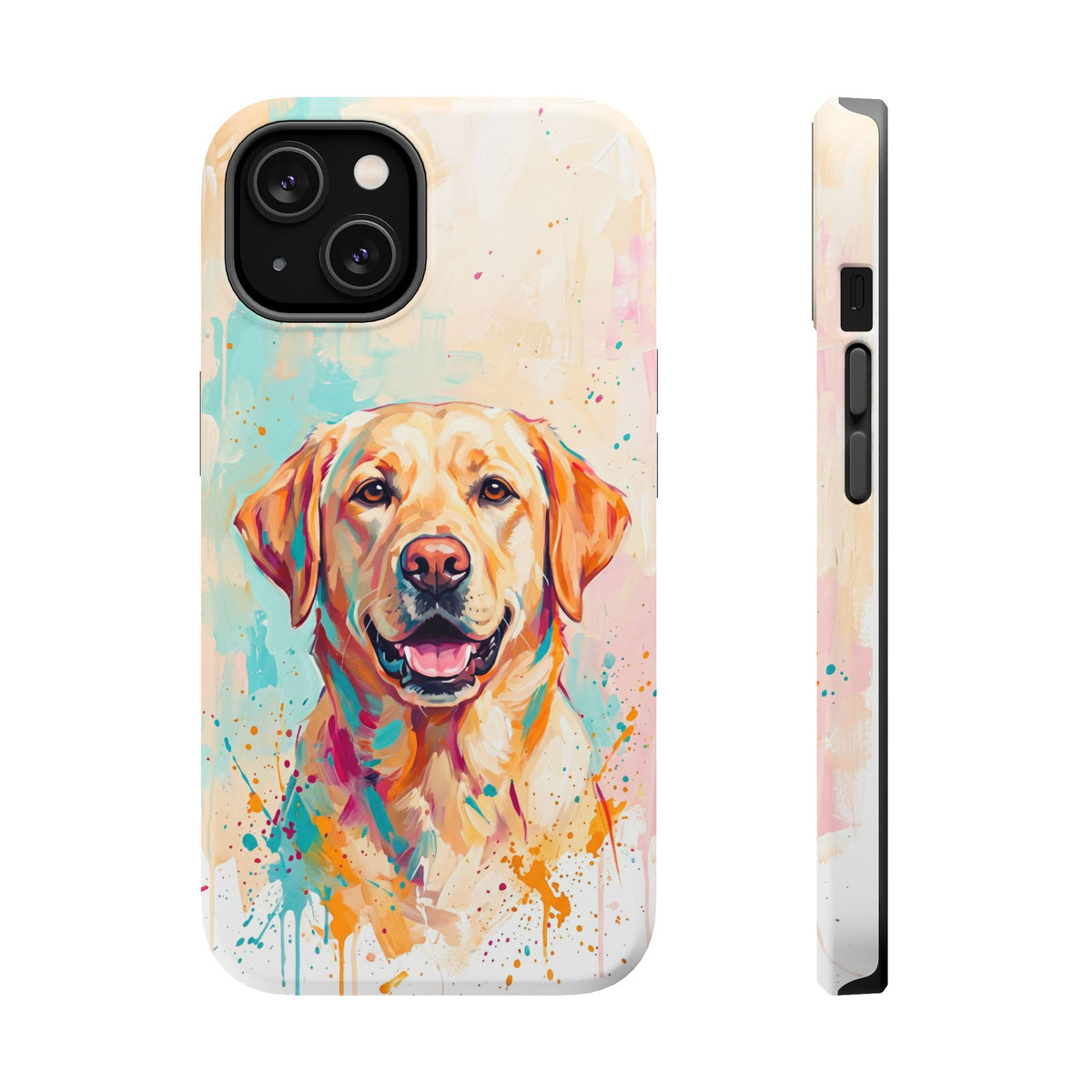 Yellow Labrador Colour Splash Phone Case — Tough Magnetic Case with Wireless Charging
