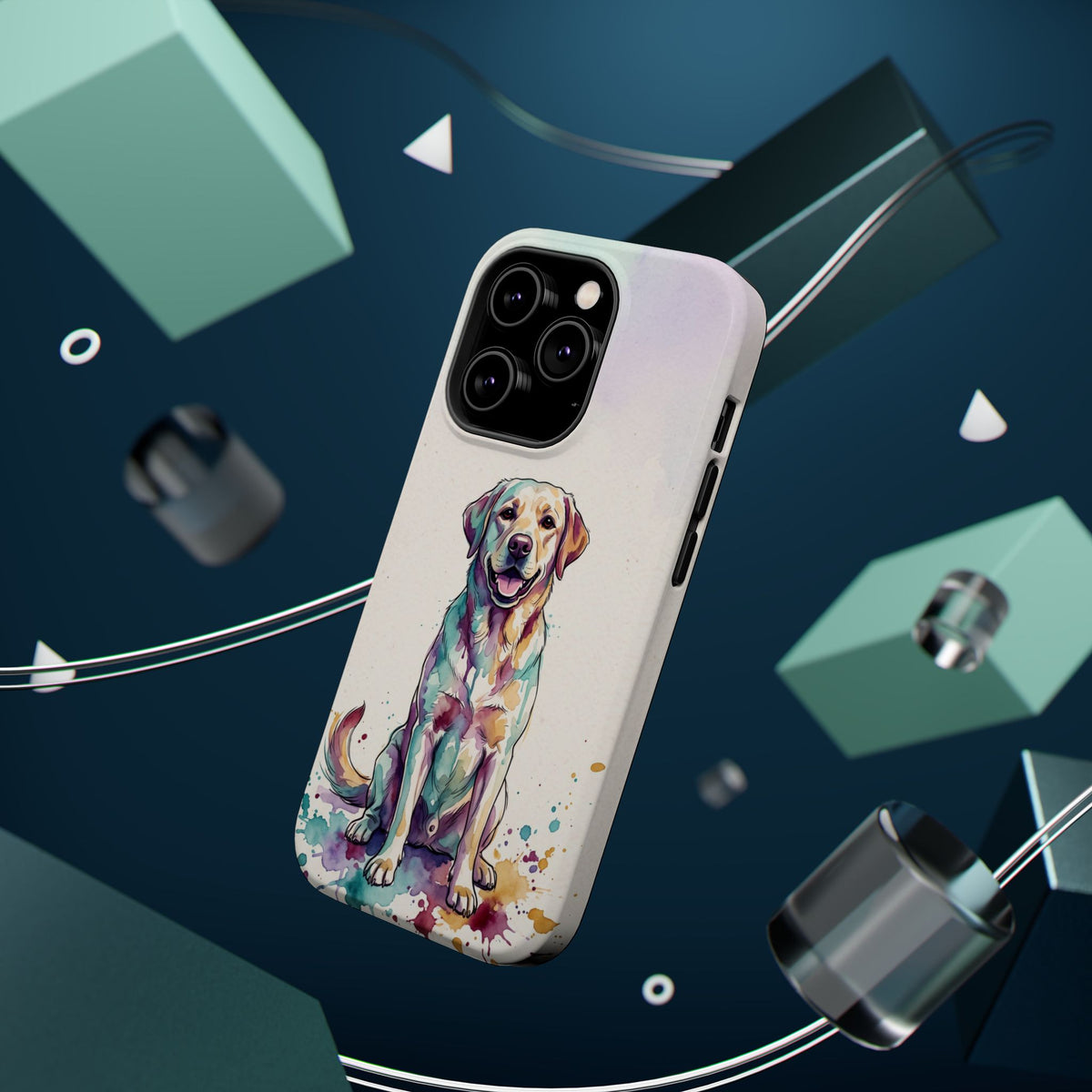 Watercolor Labrador Phone Case — Tough Magnetic Case with Wireless Charging