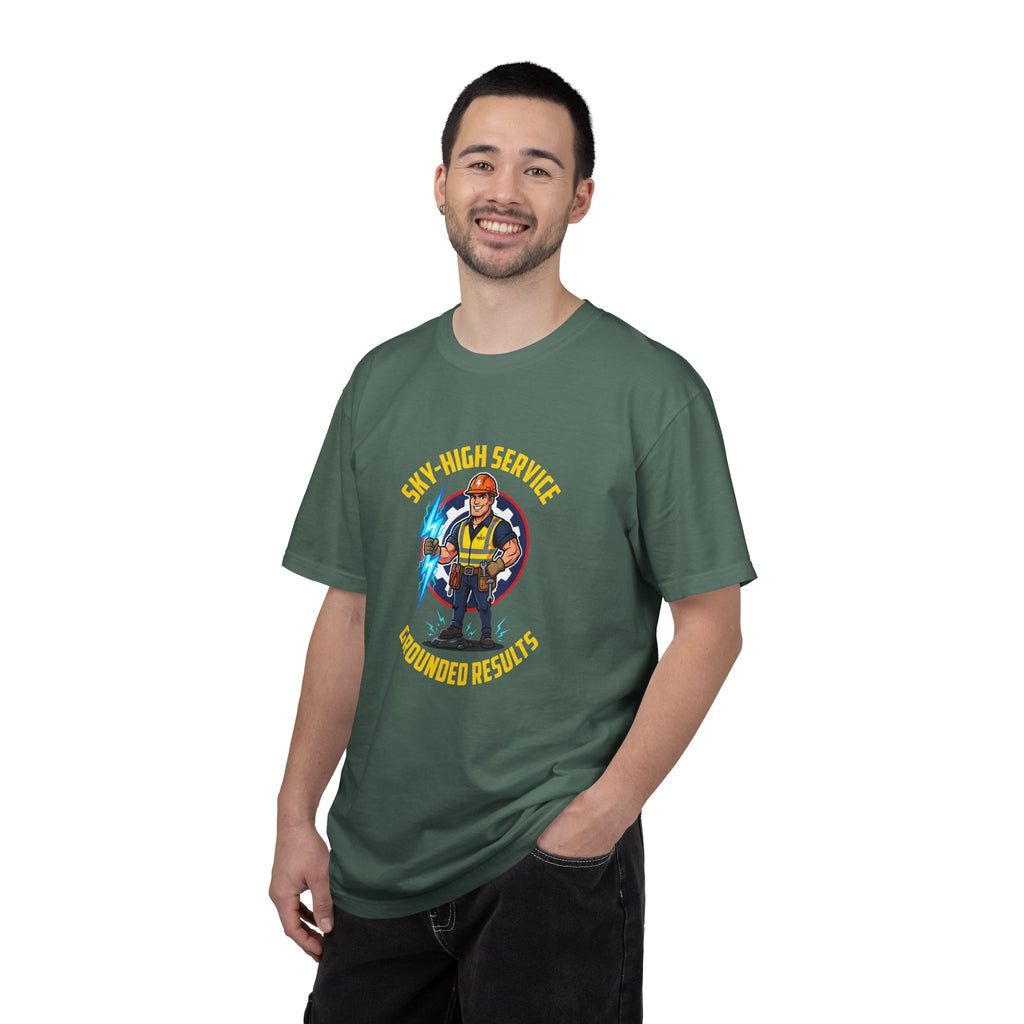 Sky-High Service Grounded Results Electrician T-Shirt