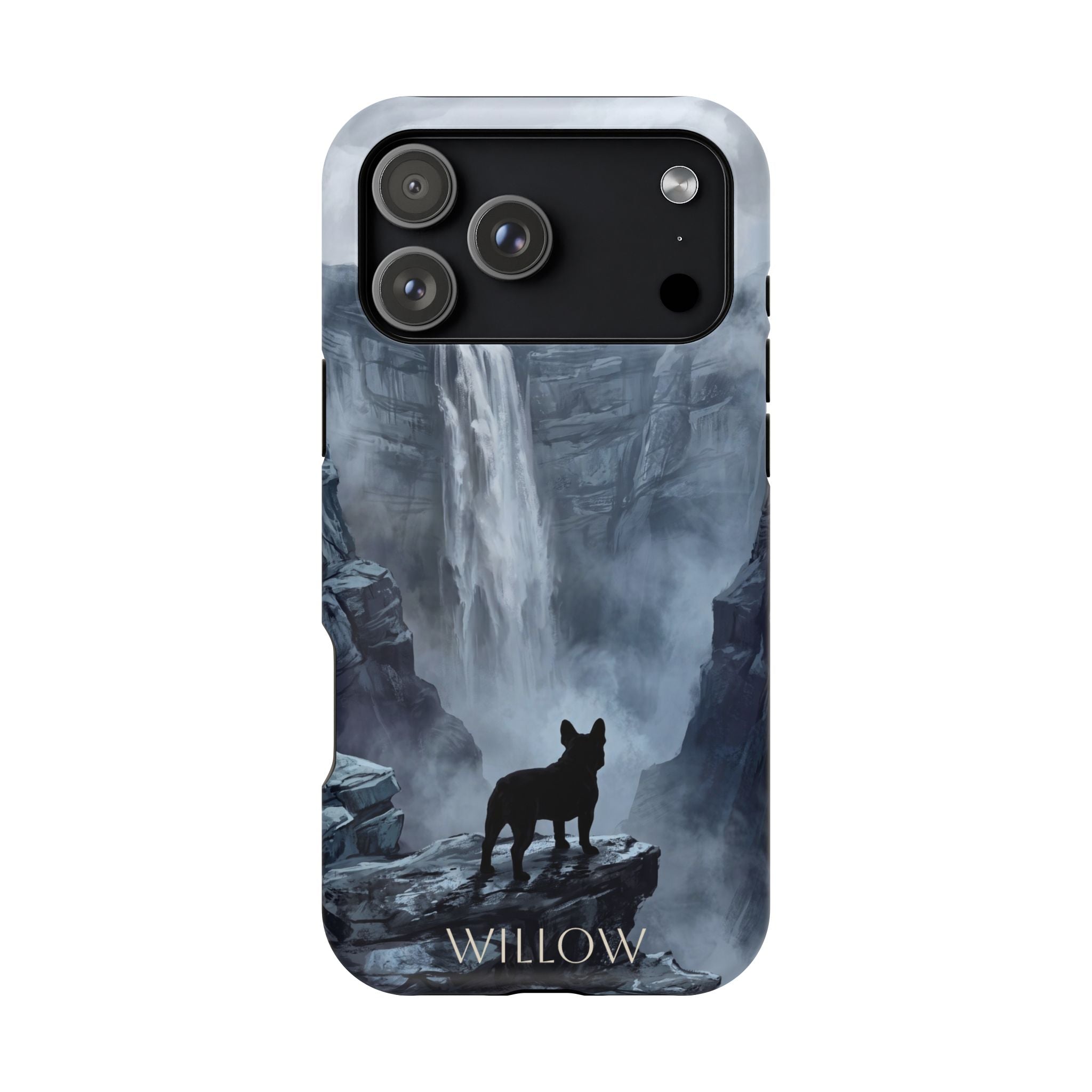 Personalized French Bulldog Misty Waterfall Phone Case — Wireless Charging Cover