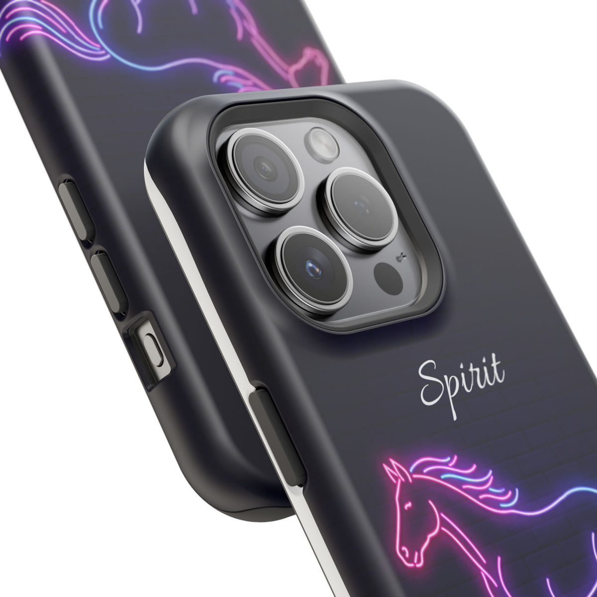 Personalized Neon Glow Horse Phone Case — Tough Magnetic Case with Wireless Charging