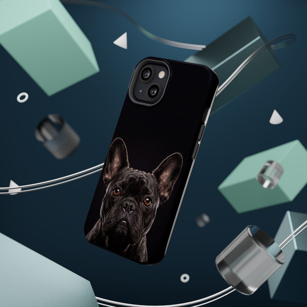 Black French Bulldog Phone Case — Impact-Resistant Wireless Charging Cover