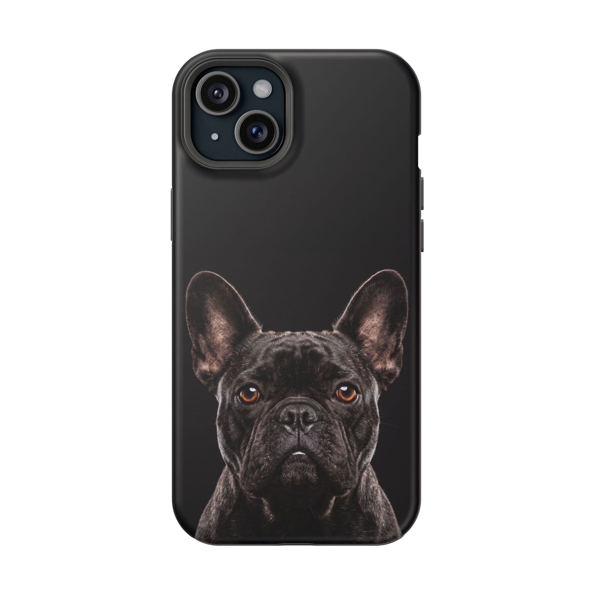 Black French Bulldog Phone Case — Impact-Resistant Wireless Charging Cover