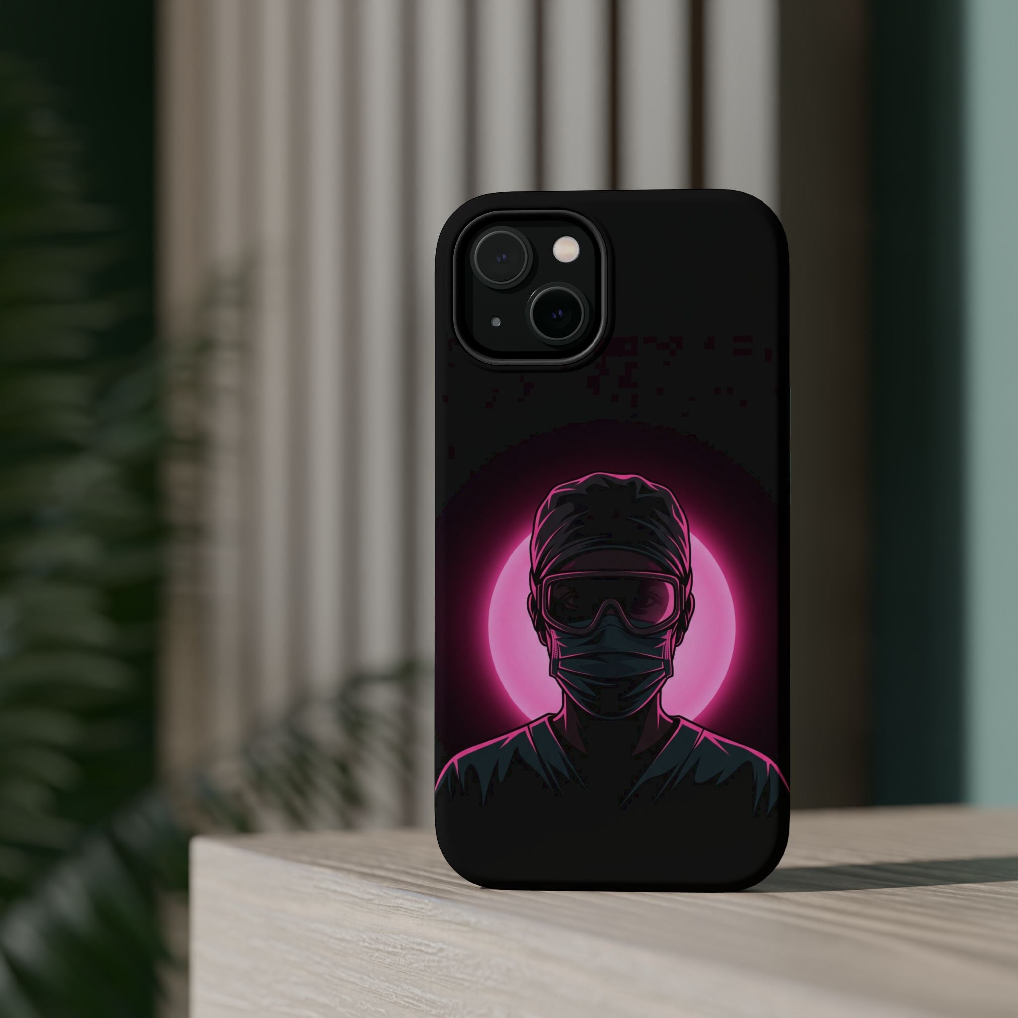 Nurse Portrait Phone Case — Navy Wireless Charging Cover