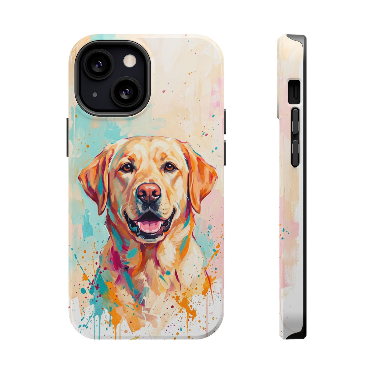 Yellow Labrador Colour Splash Phone Case — Tough Magnetic Case with Wireless Charging
