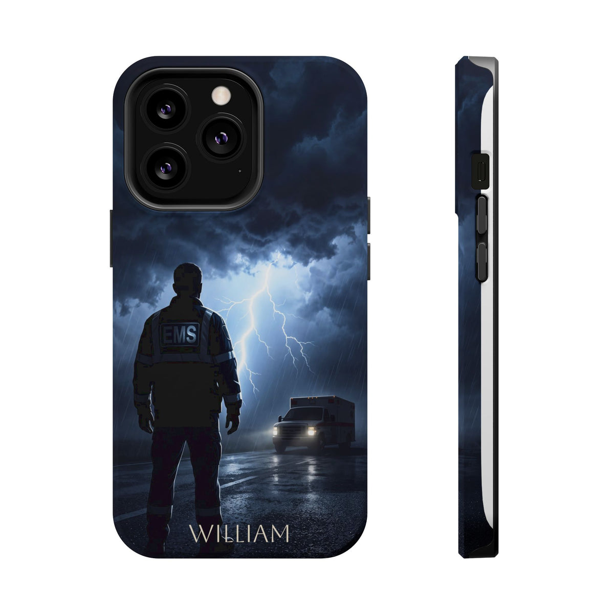 Personalized Lightning Storm EMS Phone Case — Wireless Charging Cover