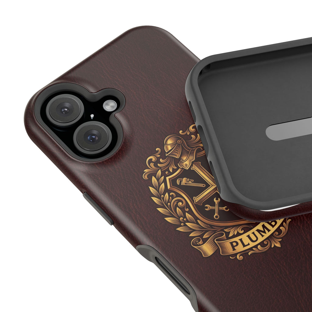 Plumber Crest Phone Case — Heraldic Shield Design Wireless Charging Cover