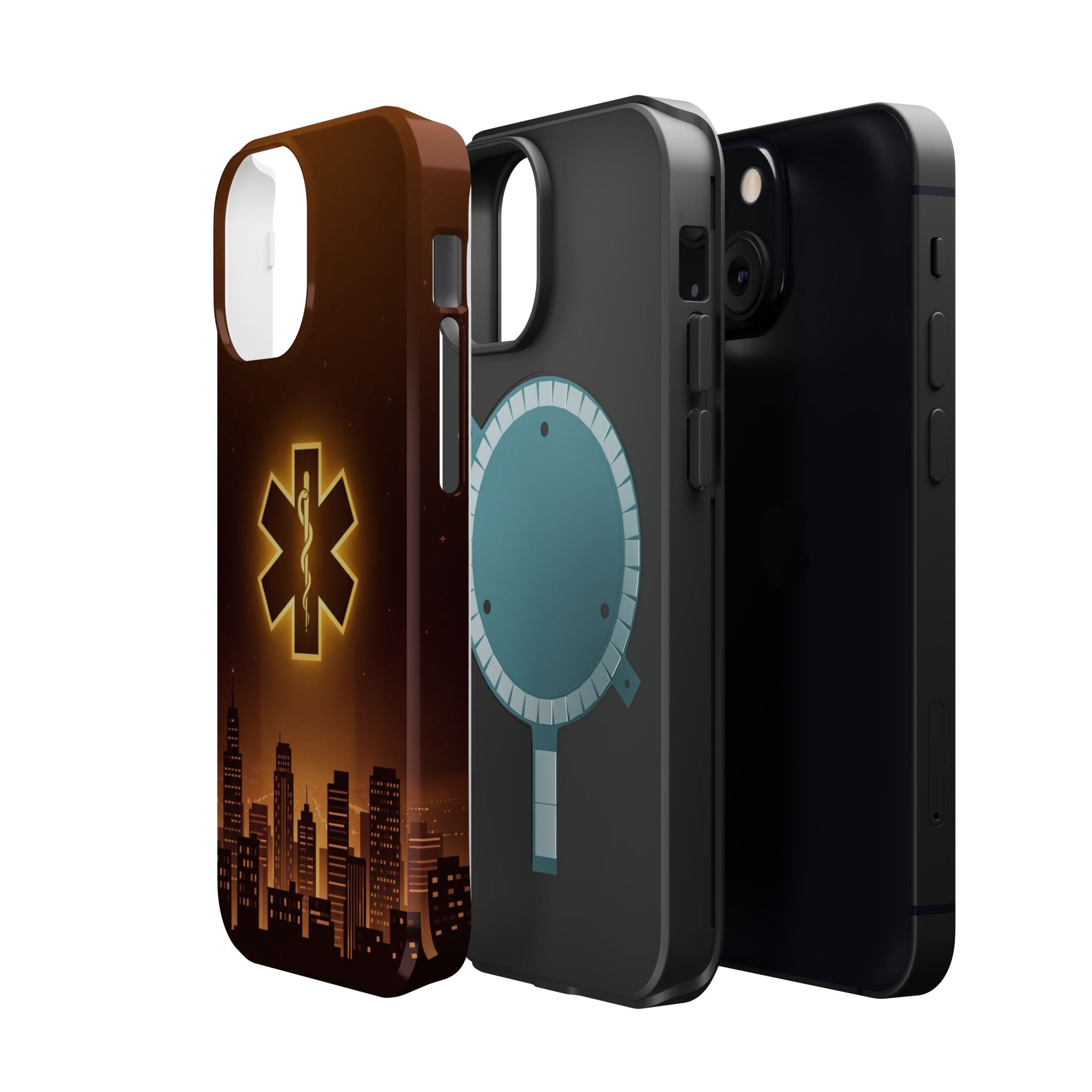 Paramedic/EMT Skyline Phone Case — Magnetic Wireless Charging Cover