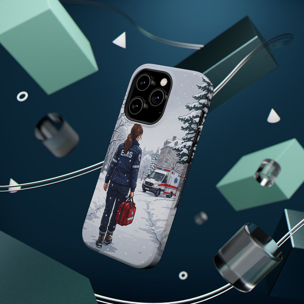 Paramedic/EMT Winter Phone Case — Magnetic Wireless Charging Cover