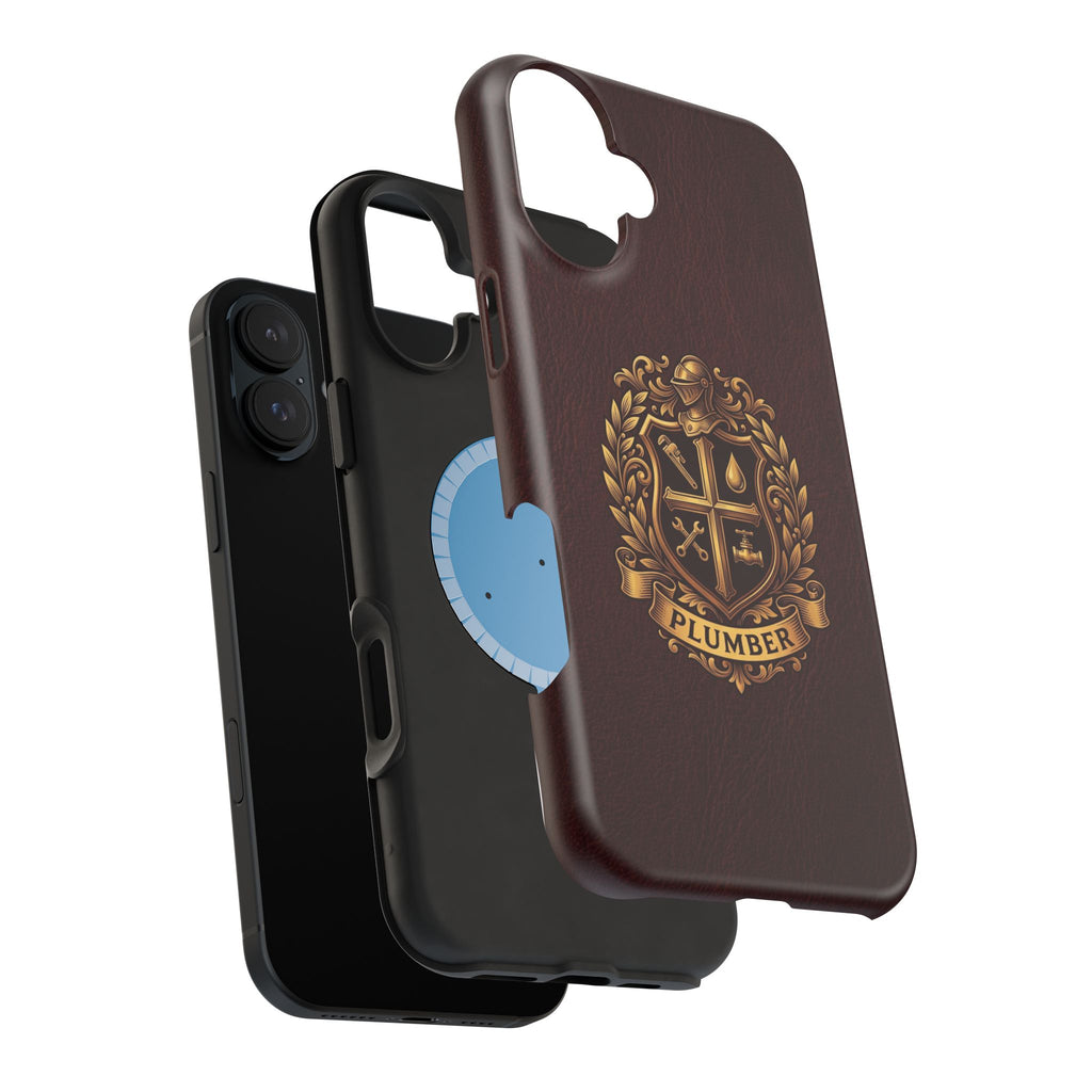Plumber Crest Phone Case — Heraldic Shield Design Wireless Charging Cover
