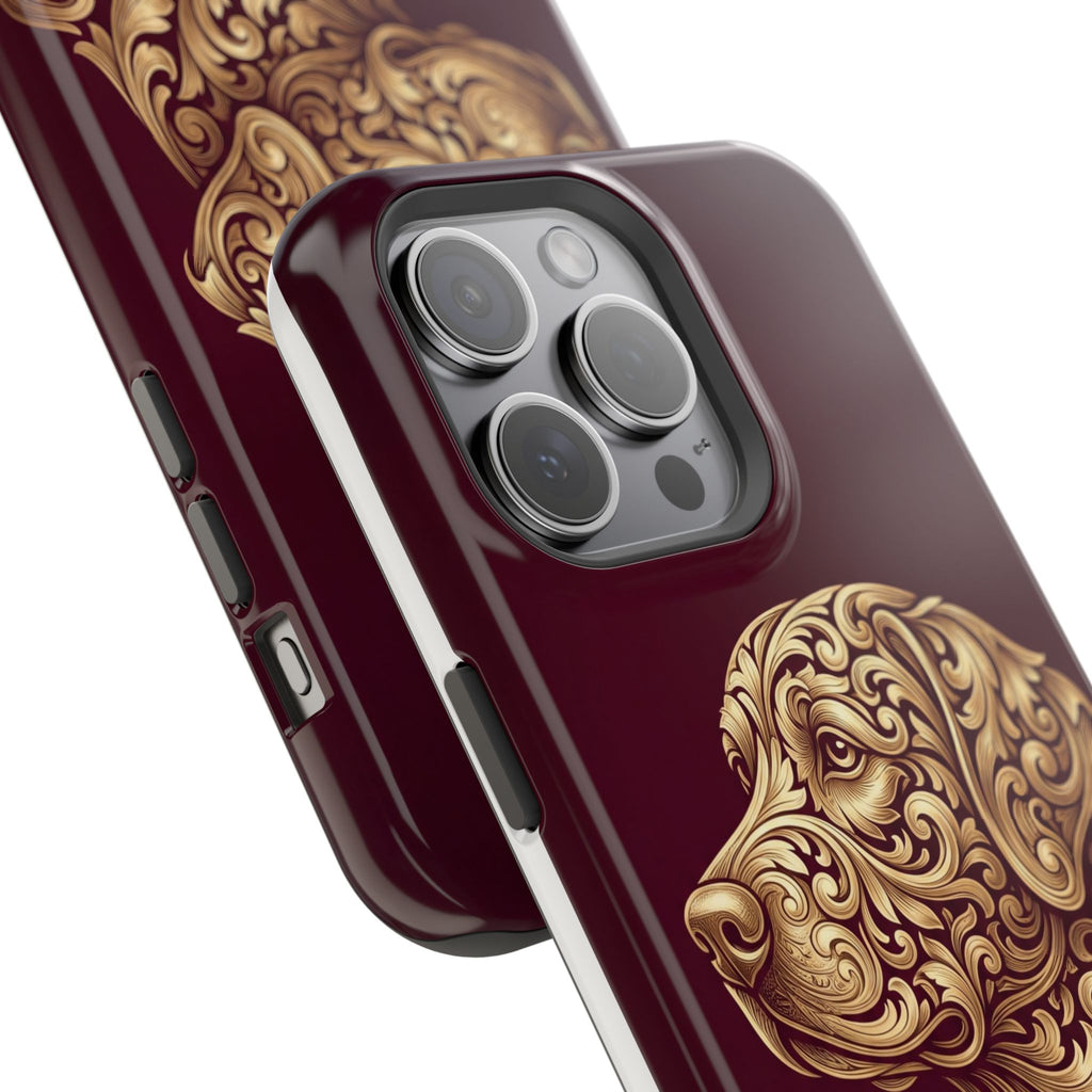 Personalized Gold Filigree Labrador Phone Case — Tough Magnetic Case with Wireless Charging