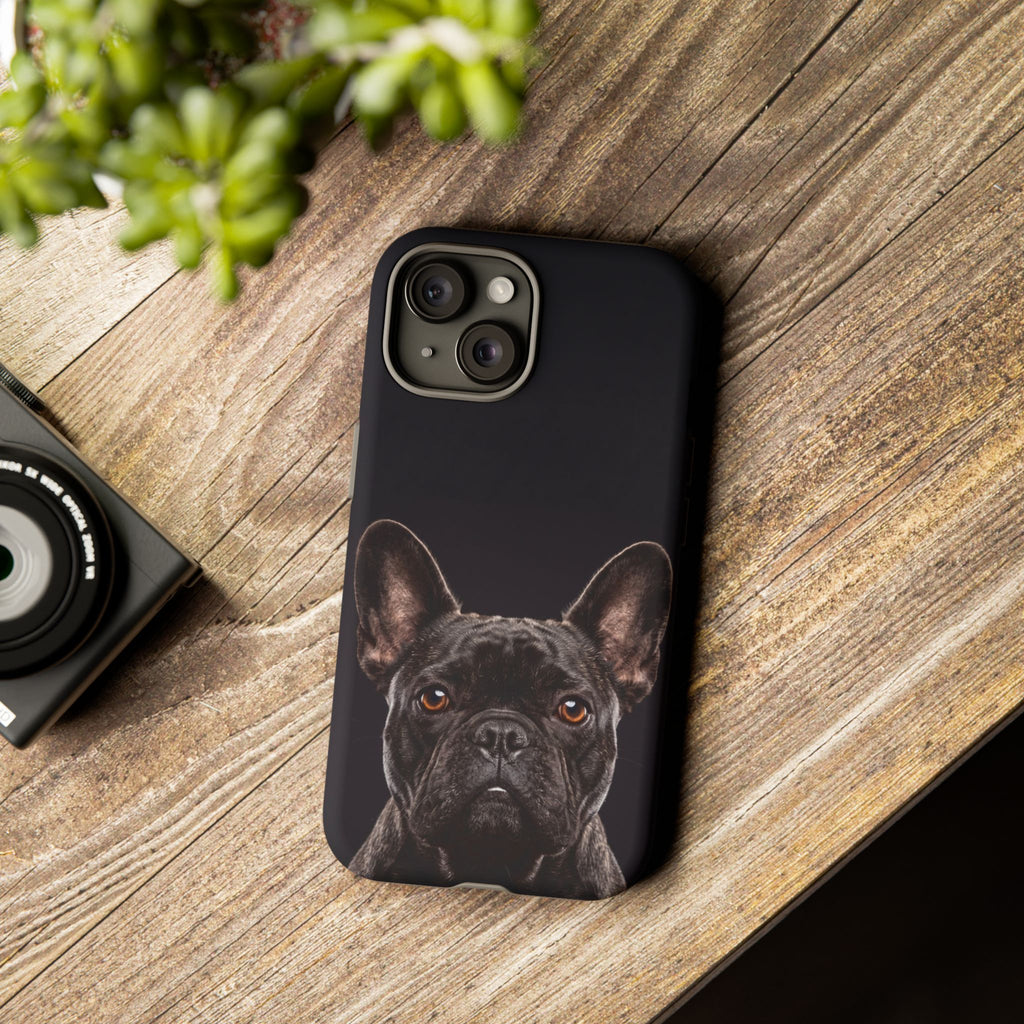 Front-Facing French Bulldog Phone Case | Dramatic Black Studio Portrait | Samsung & iPhone