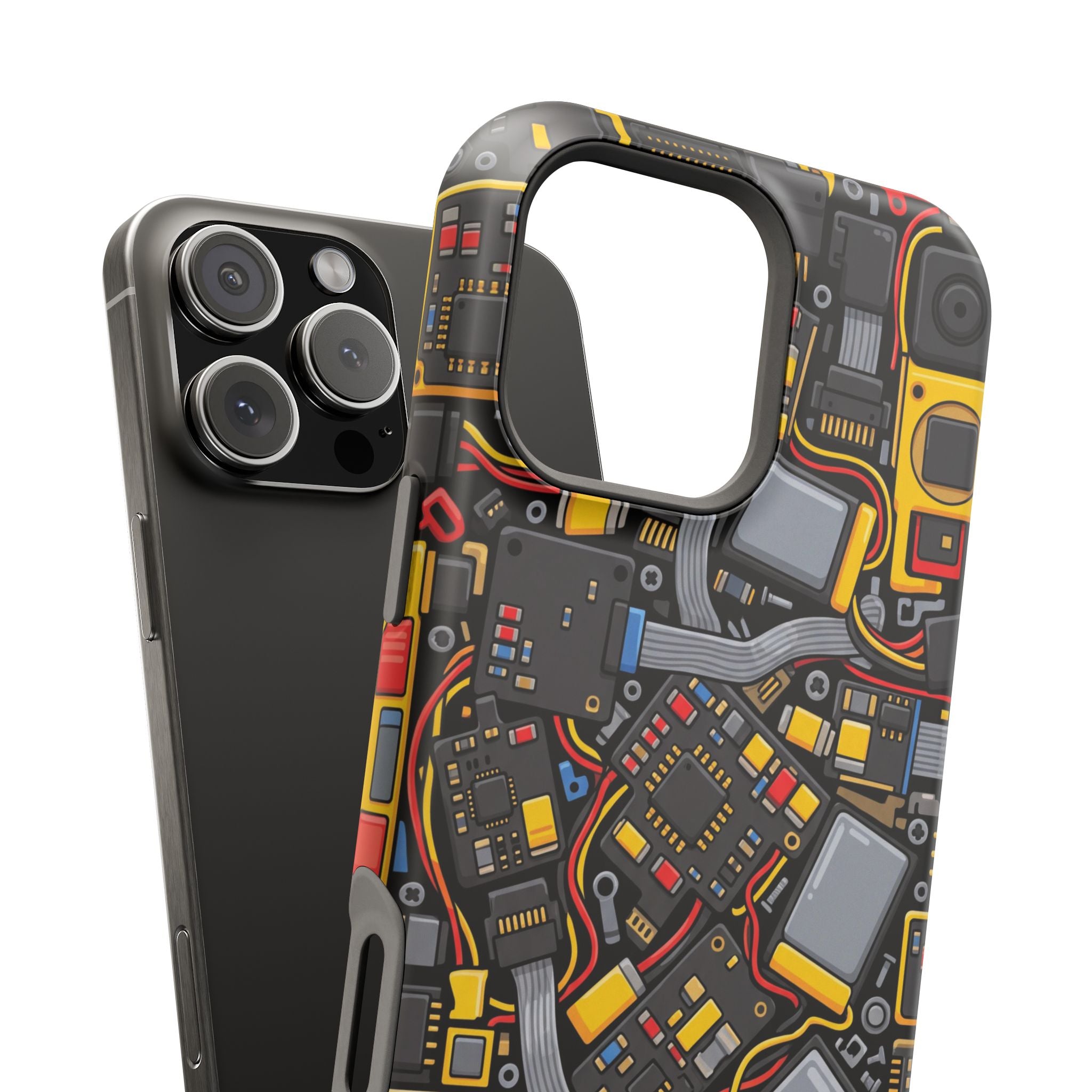 Voltage Board Phone Case — Yellow Circuit Wireless Charging Cover