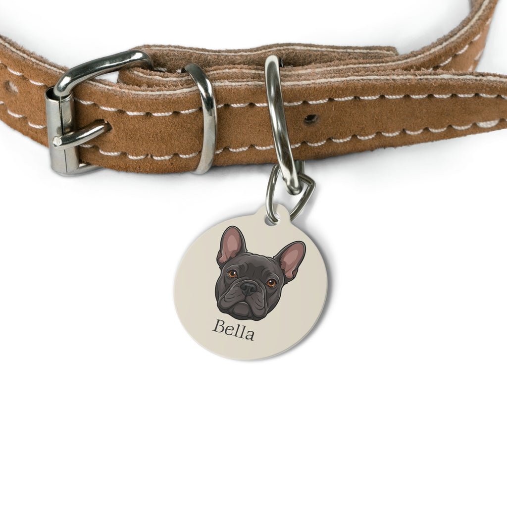 Personalized French Bulldog Pet Tag – Custom Photo & Name Dog ID Tag