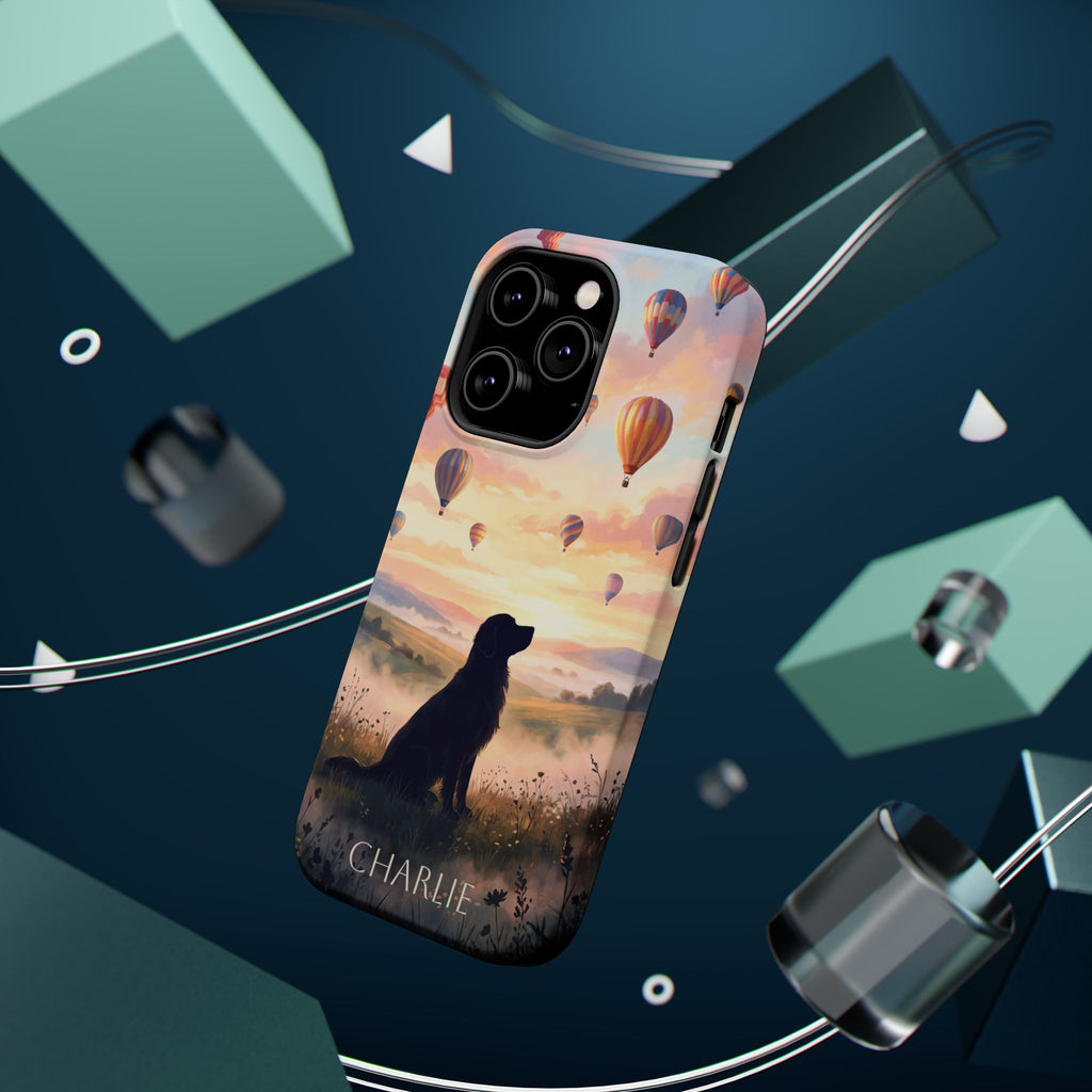Personalized Golden Retriever Hot Air Balloon Phone Case — Wireless Charging Cover