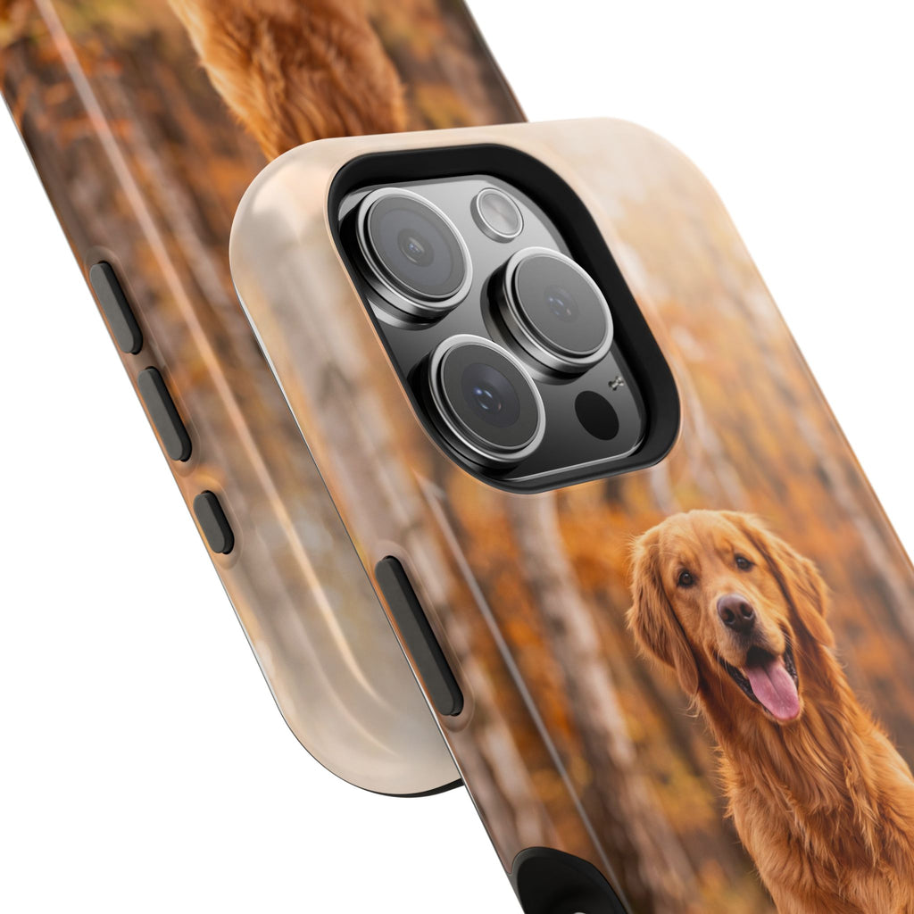 Autumn Golden Retriever Phone Case — Impact-Resistant Wireless Charging Cover
