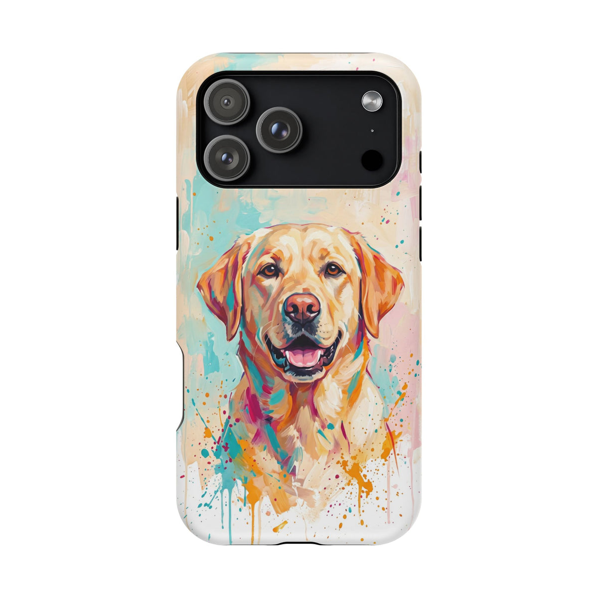 Yellow Labrador Colour Splash Phone Case — Tough Magnetic Case with Wireless Charging