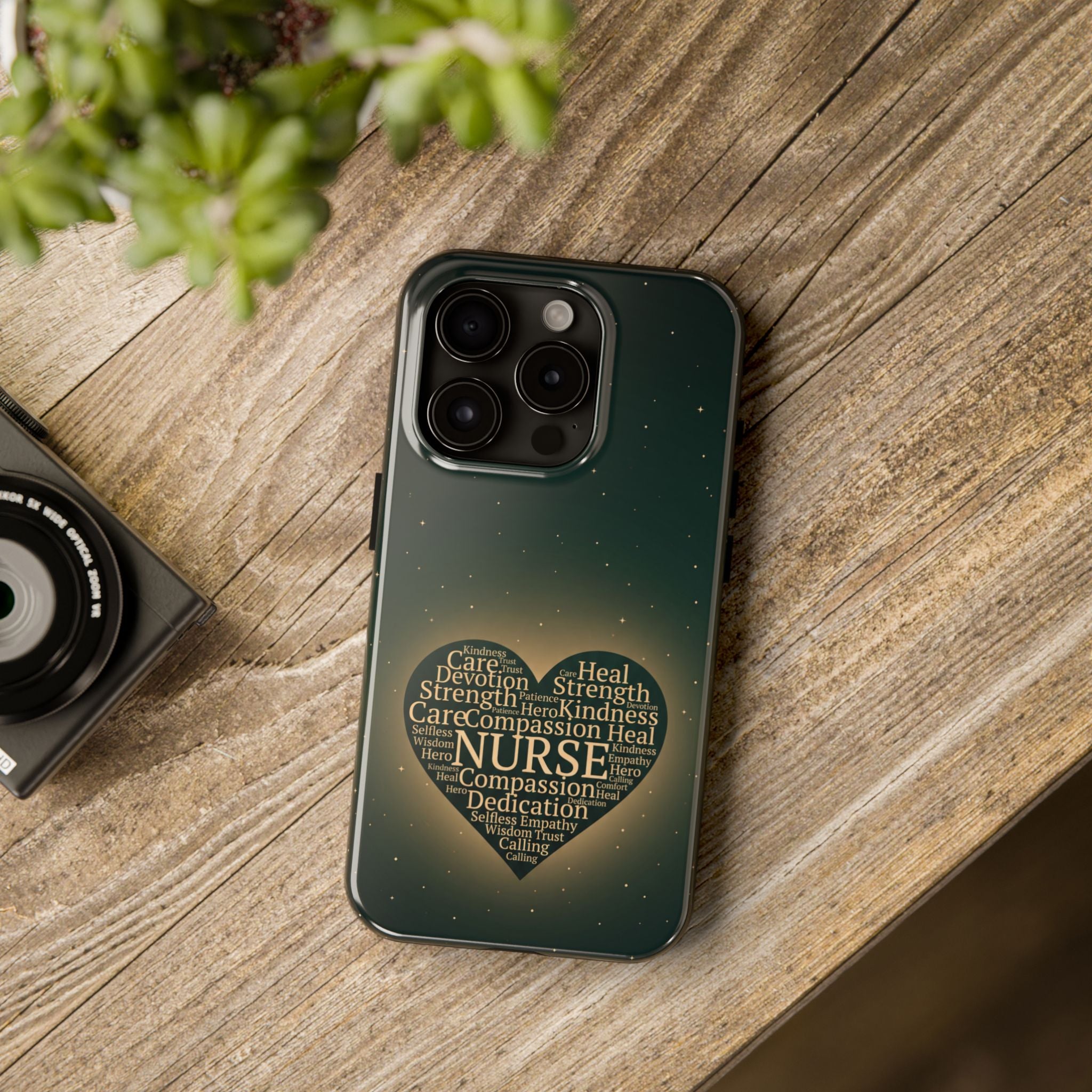 Nurse Heart Tough Phone Case — Inspirational Word Cloud Tribute - iphone and Samsung Galaxy series