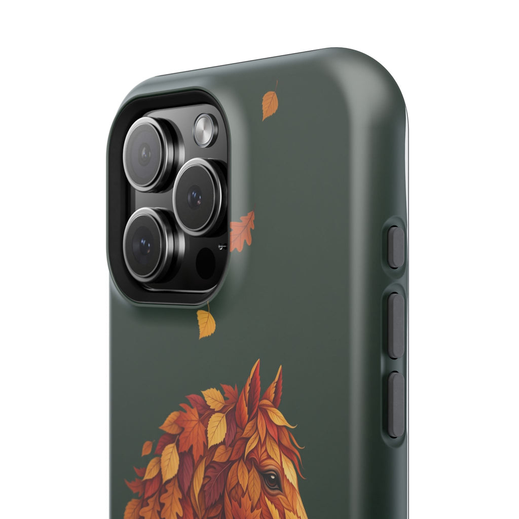 Autumn Leaves Horse Phone Case — Tough Magnetic Case with Wireless Charging