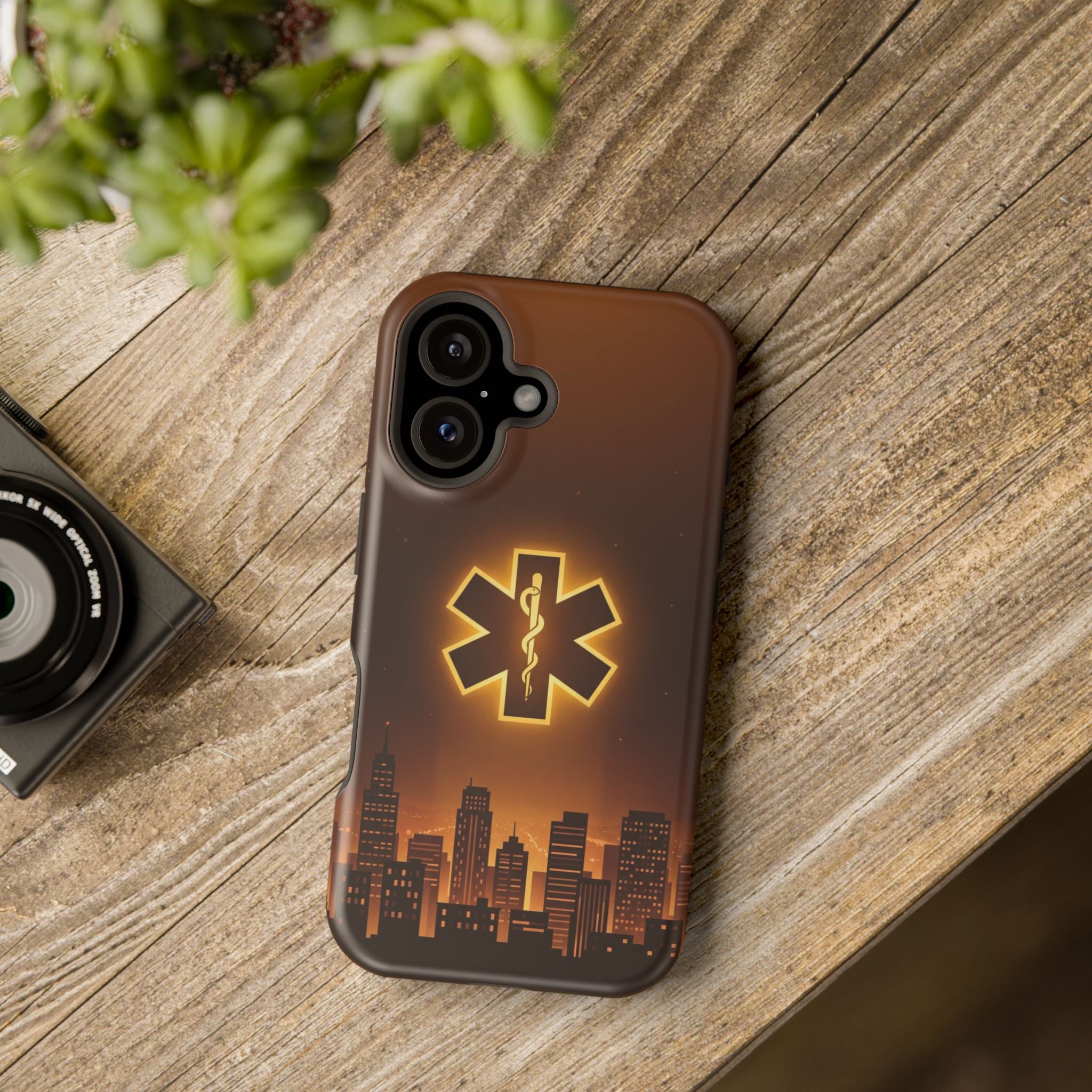 Paramedic/EMT Skyline Phone Case — Magnetic Wireless Charging Cover