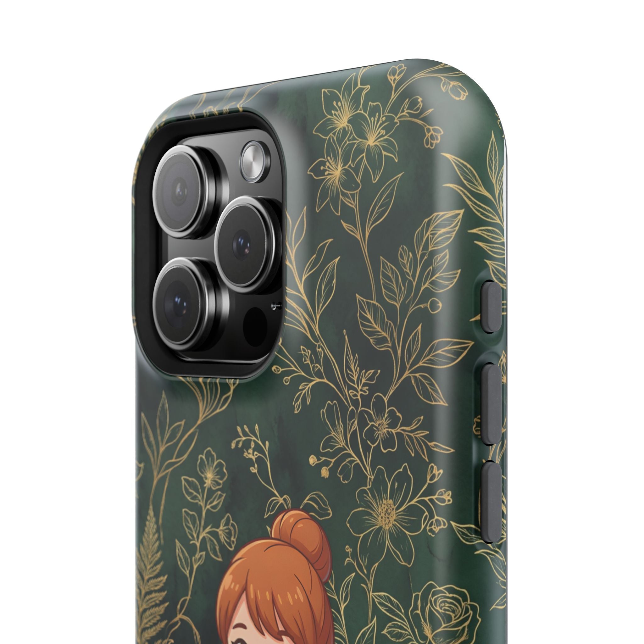 Personalized Nurse Botanical Phone Case — Impact-Resistant Wireless Charging Cover