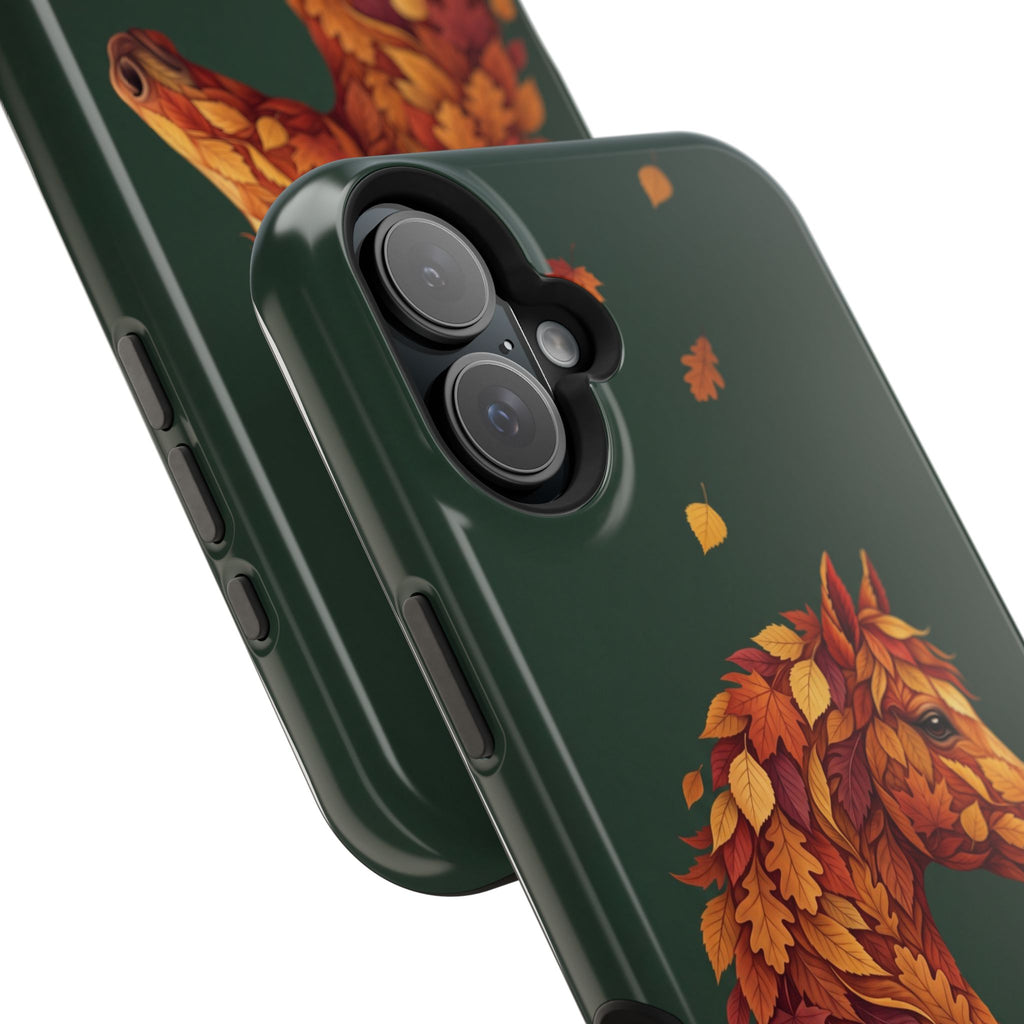 Autumn Leaves Horse Phone Case — Tough Magnetic Case with Wireless Charging