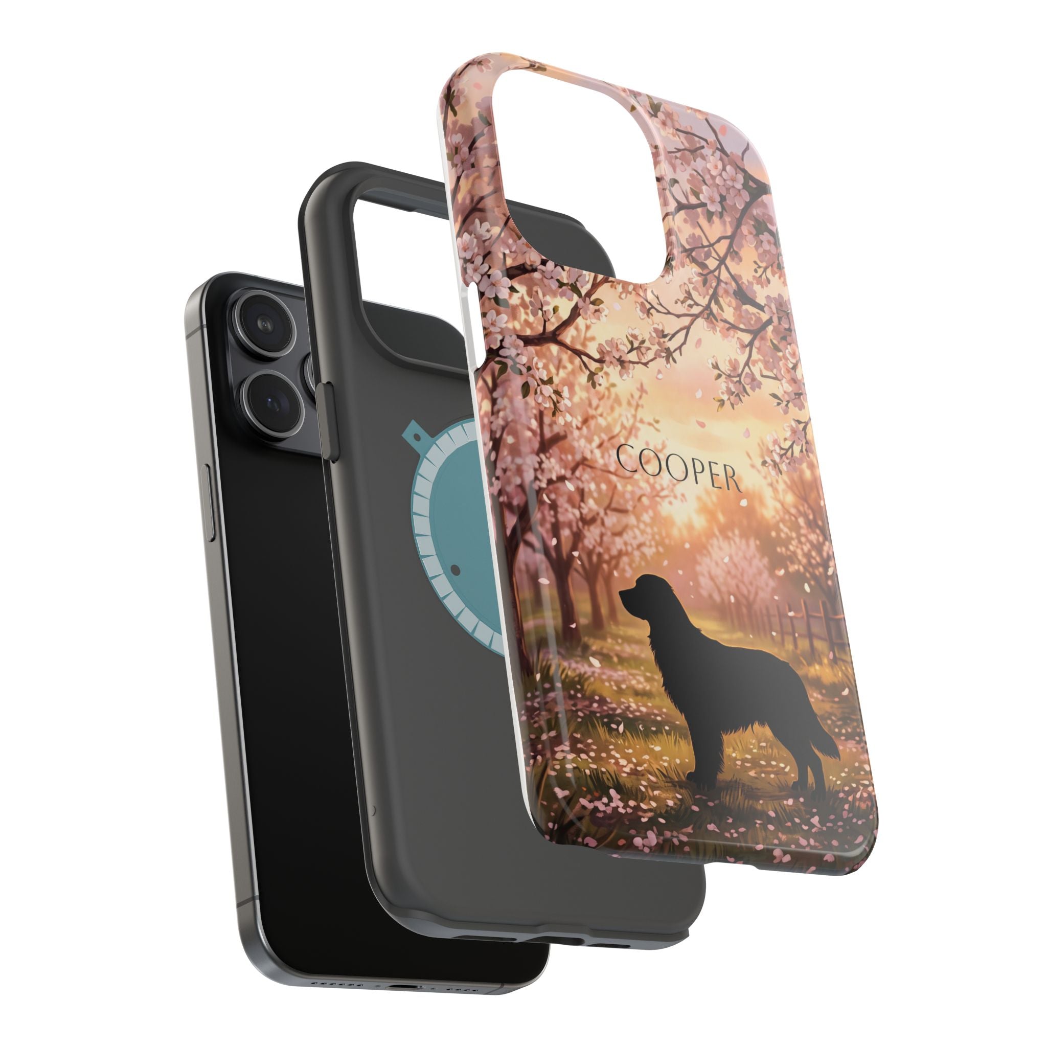 Personalized Golden Retriever Autumn Forest Phone Case — Wireless Charging Cover