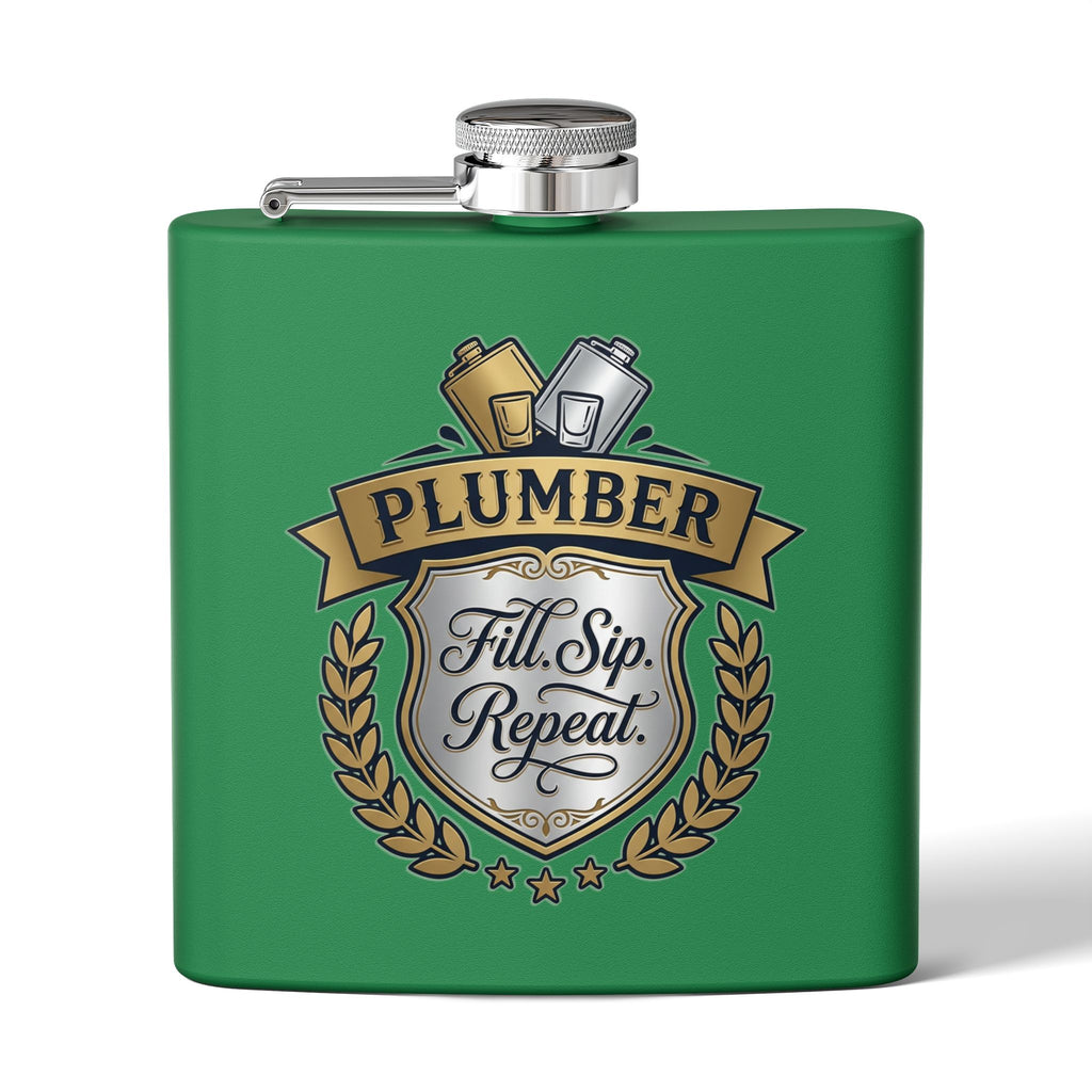 Flask — "Fill. Sip. Repeat." 6oz Stainless Steel Hip Flask