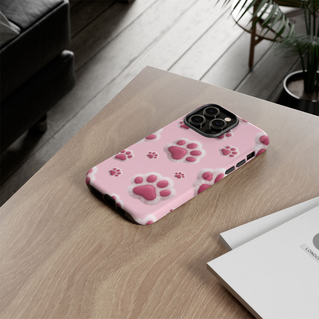 iphone & Samsung - Pink Paws Tough Phone Case — Cute Protective iPhone Cover