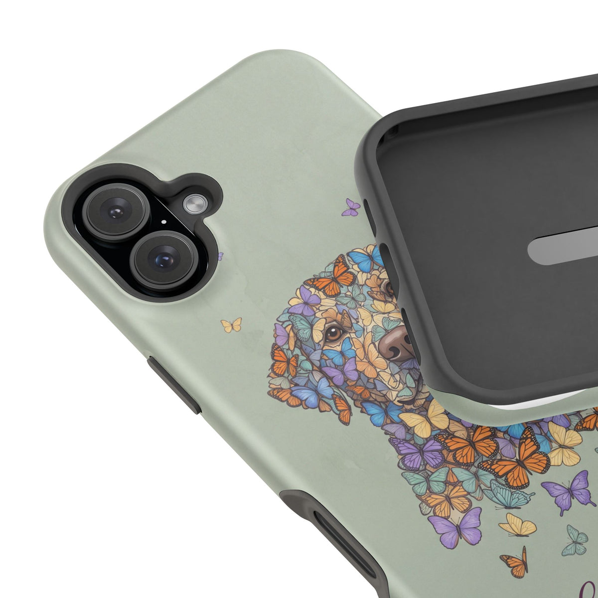 Personalized Butterfly Labrador Phone Case — Tough Magnetic Case with Wireless Charging