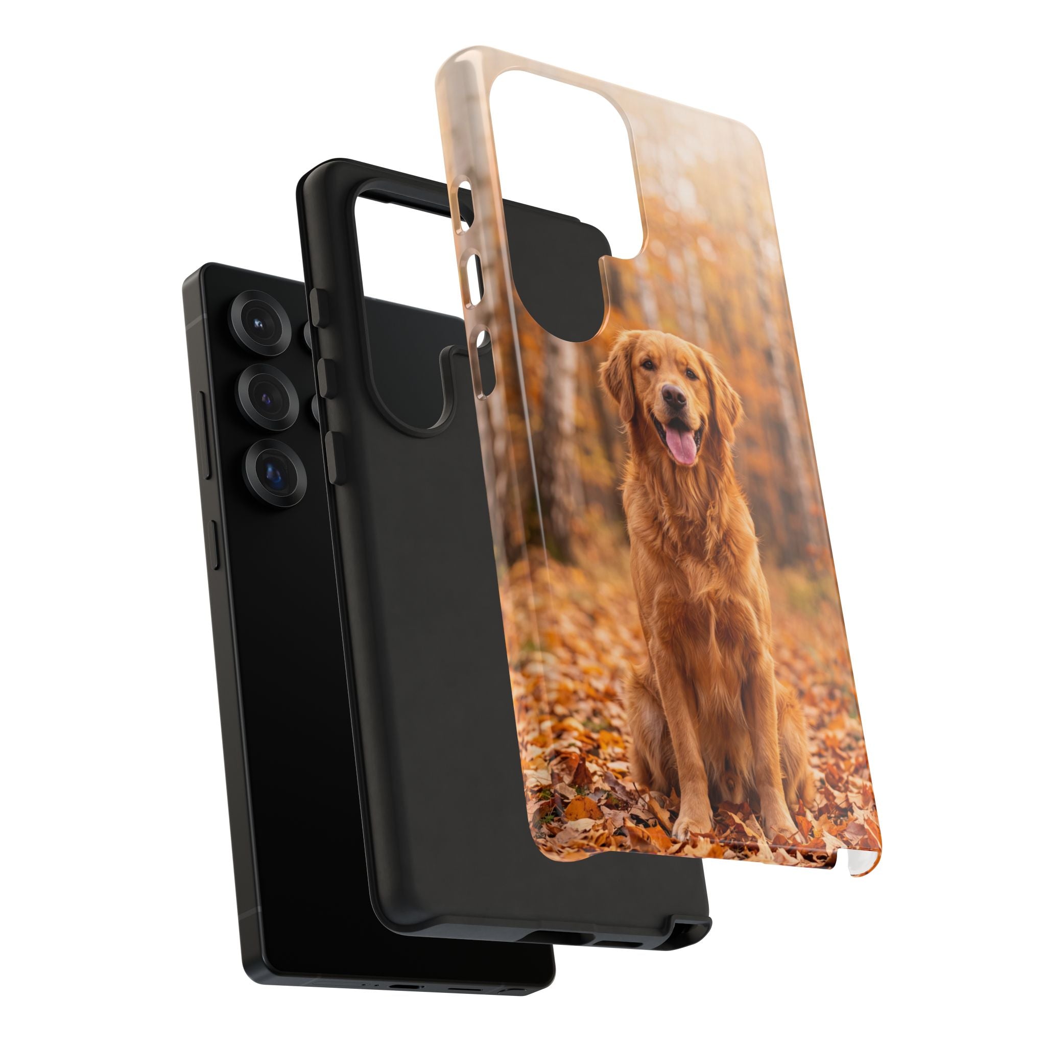 Golden Retriever Autumn Forest Phone Case | Happy Dog in Fall Foliage | Samsung & iPhone
